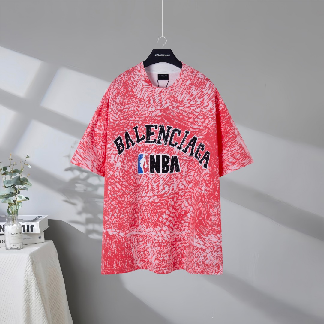 P90 Máxima calidad en el mercado BALENCIAGA/Balenciaga 2026SS camiseta de manga corta con estampado tie-dye pintado de …