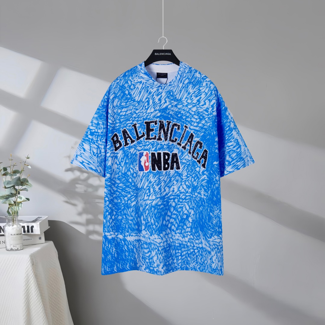 P90 Máxima calidad en el mercado BALENCIAGA/Balenciaga 2026SS camiseta de manga corta con estampado tie-dye pintado de …
