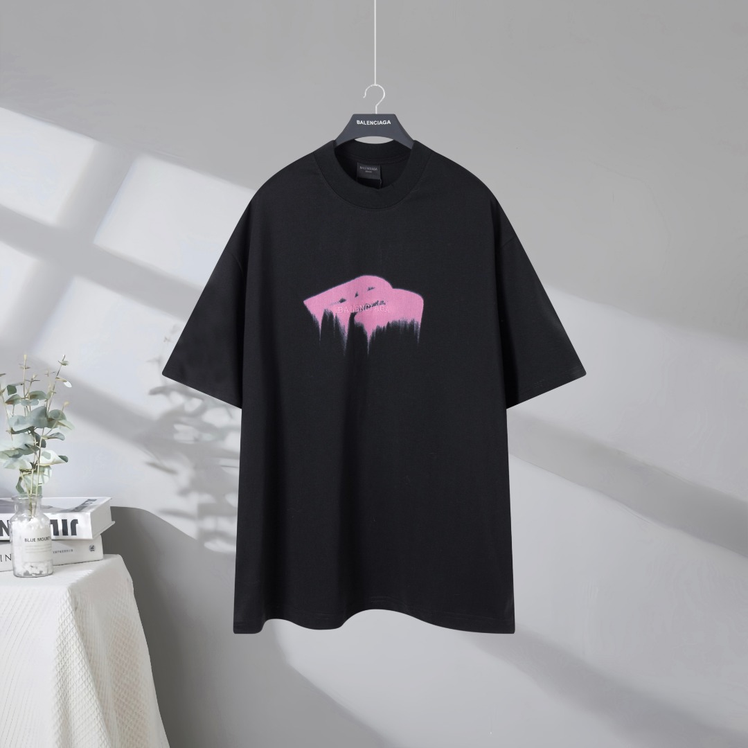 P80 Máxima calidad en el mercado BALENCIAGA/Balenciaga 2026SS 3m obra de arte impresa disuelta camiseta de manga corta …