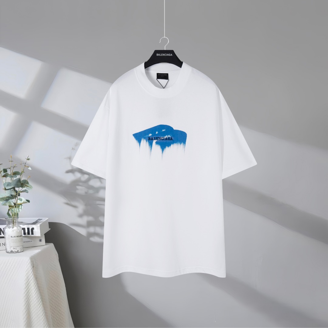 P80 Máxima calidad en el mercado BALENCIAGA/Balenciaga 2026SS 3m obra de arte impresa disuelta camiseta de manga corta …