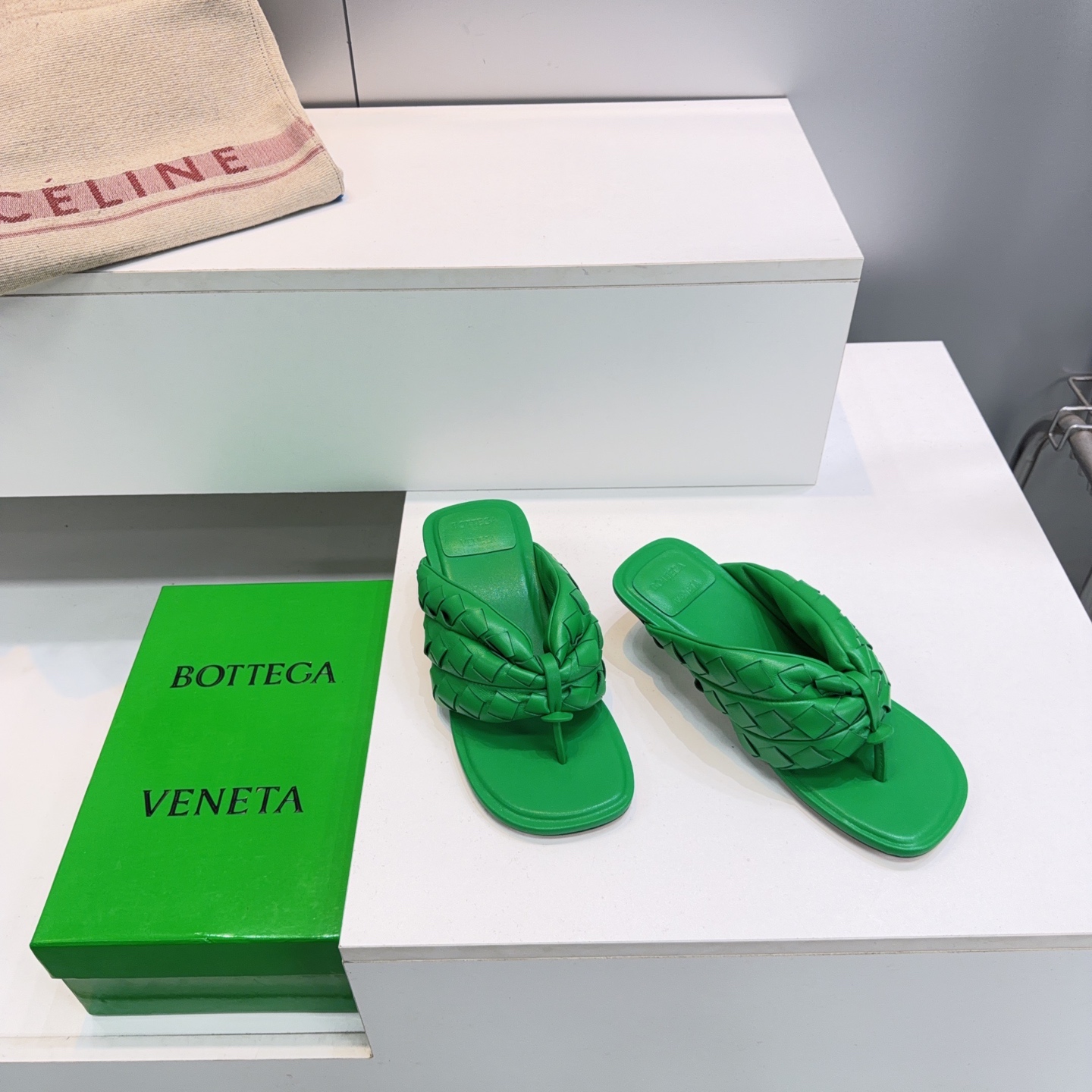 BV Woven Knotted Thong Flat Slides