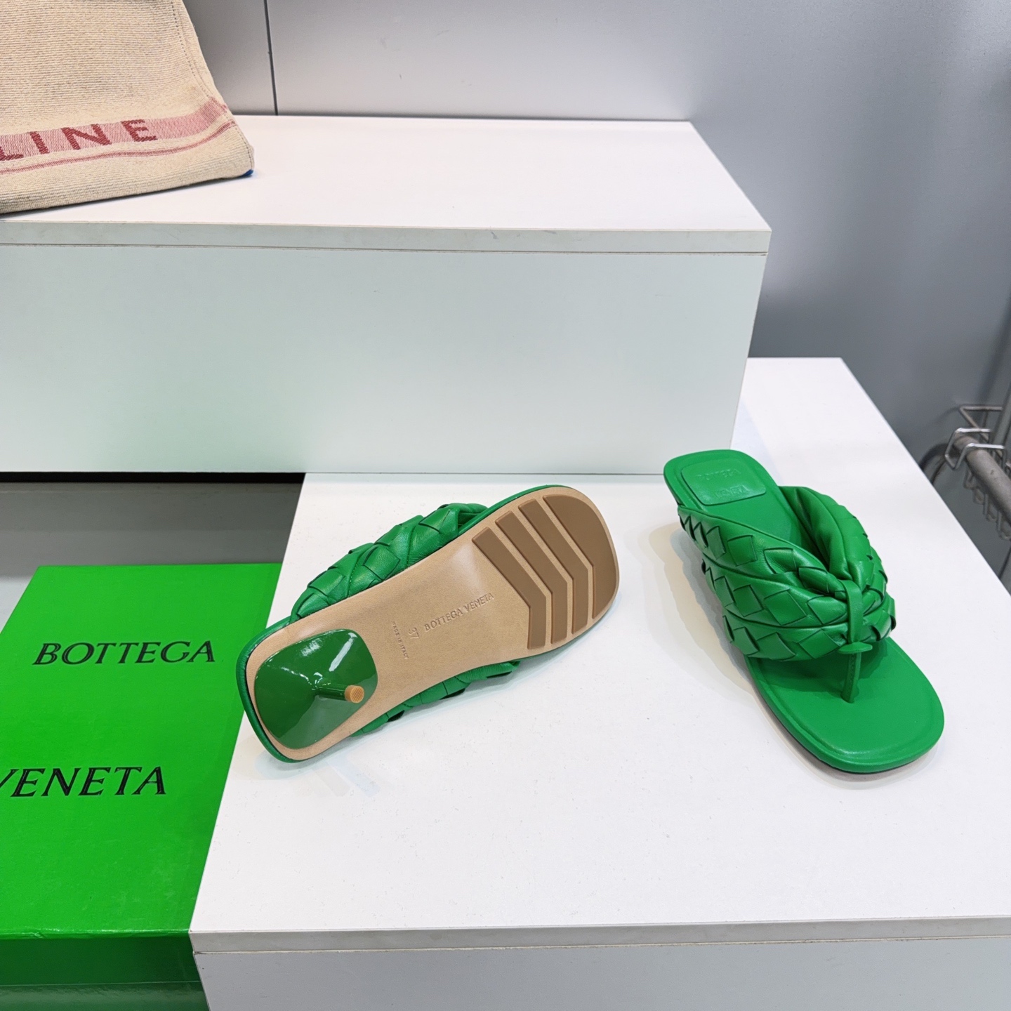 BV Woven Knotted Thong Flat Slides