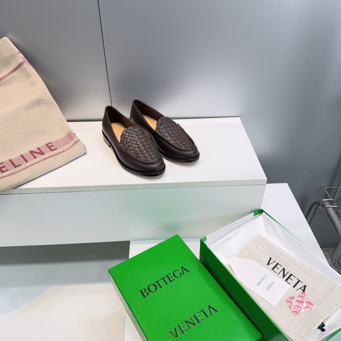 BV Woven Penny Loafers