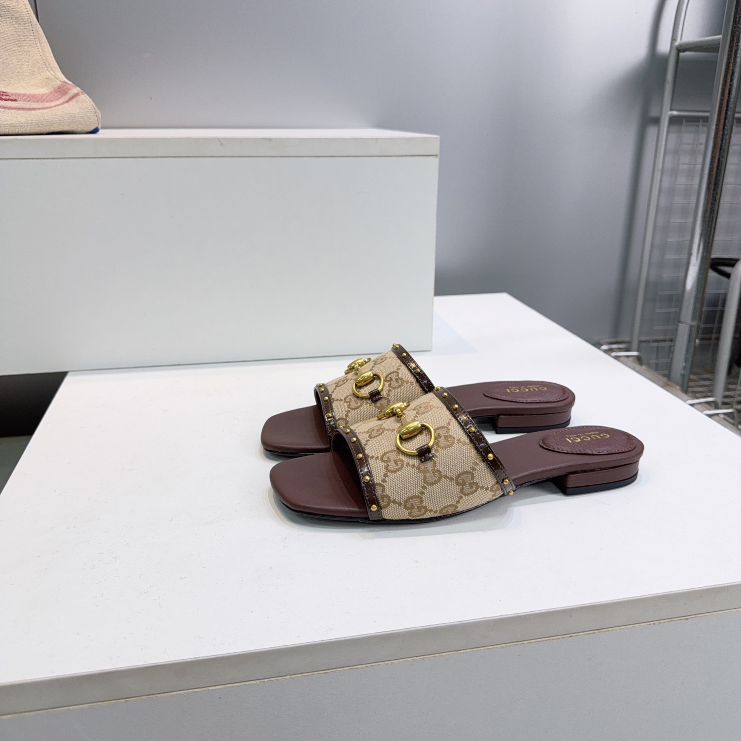 Gucci GG Canvas Horsebit Slide Sandals