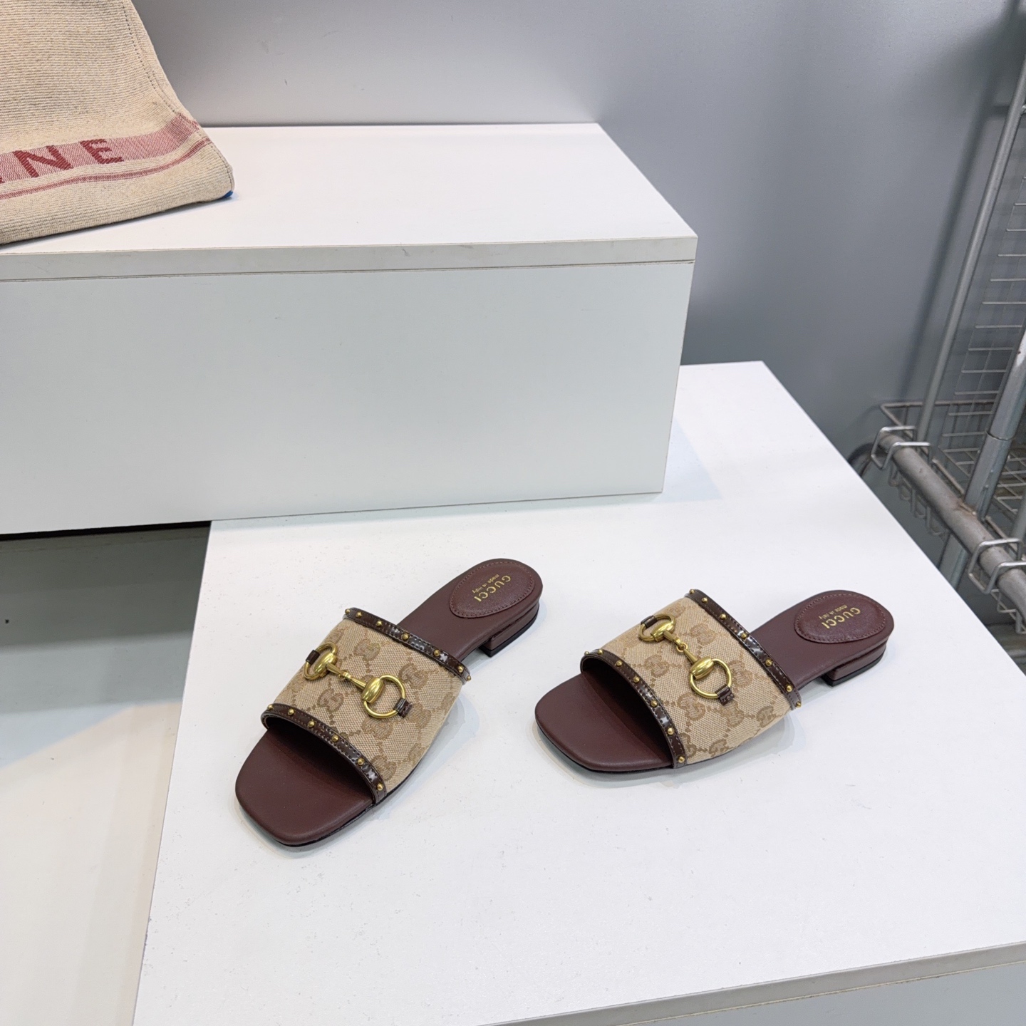 Gucci GG Canvas Horsebit Slide Sandals