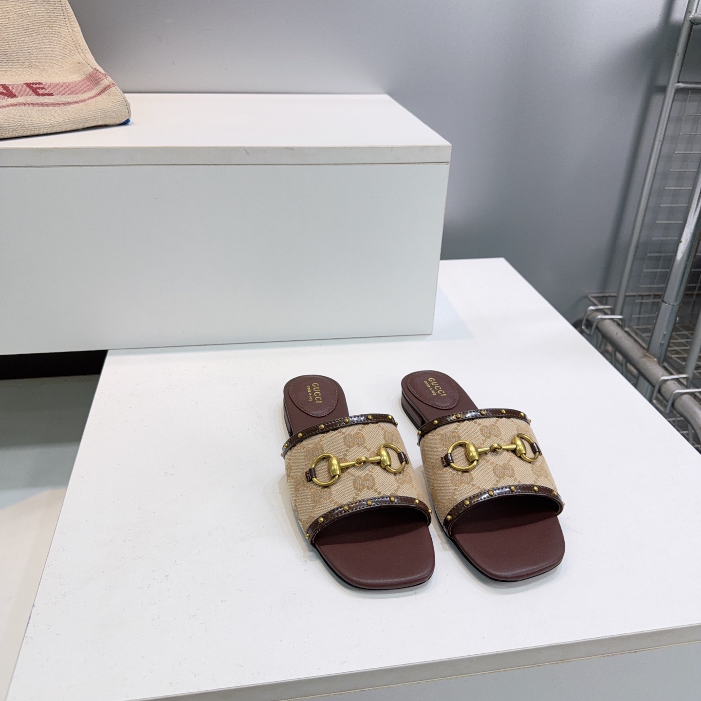 Gucci GG Canvas Horsebit Slide Sandals