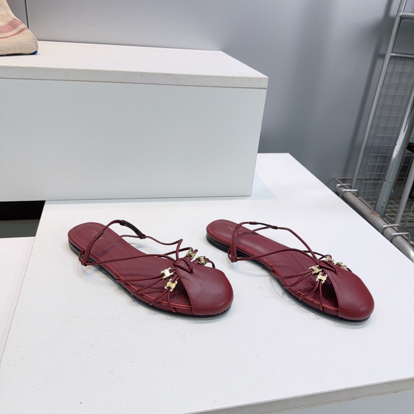 Celine Triomphe Strappy Flat Mules