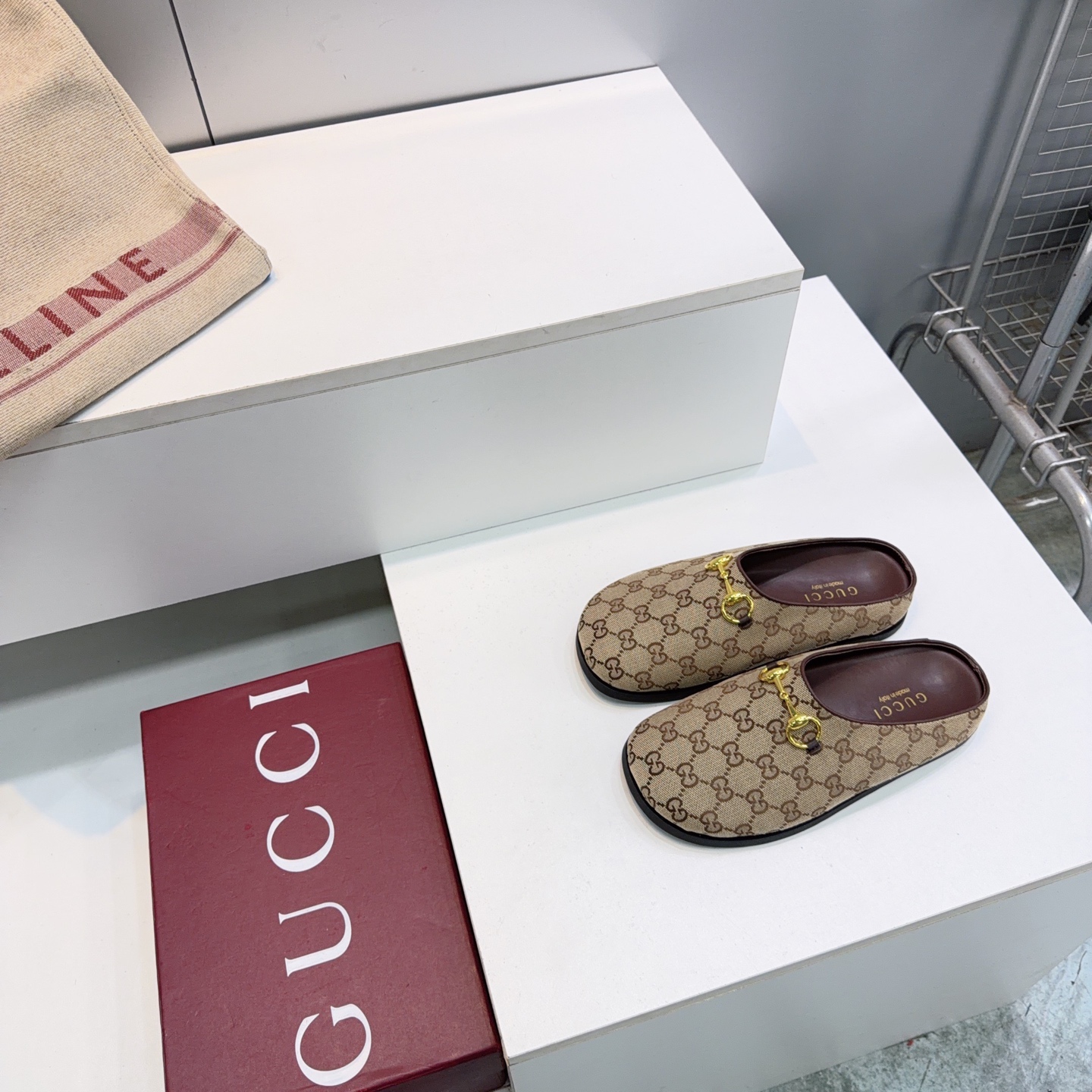GUCCI Beige GG Princetown Slippers