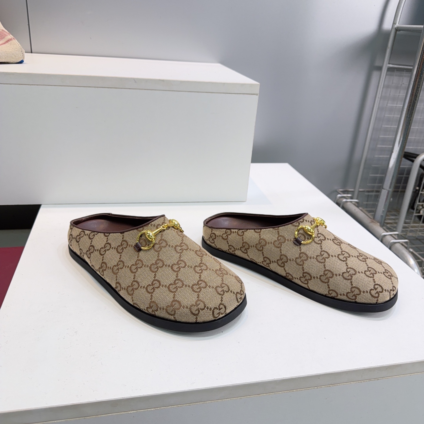GUCCI Beige GG Princetown Slippers