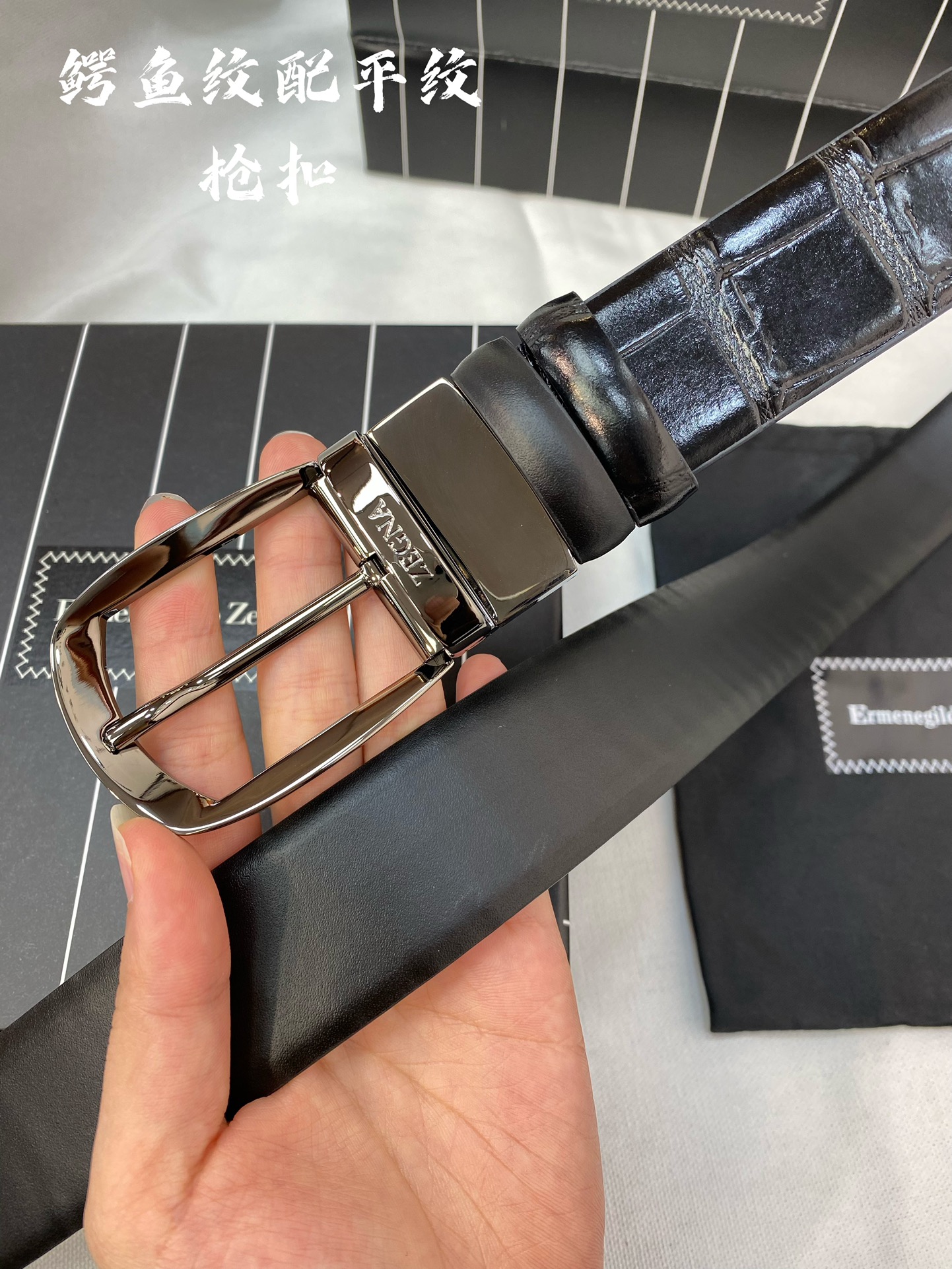 杰尼亚男士腰带-宽度35MM316精品扣精工打造进口小牛皮独特设计工艺手感柔软可以裁剪