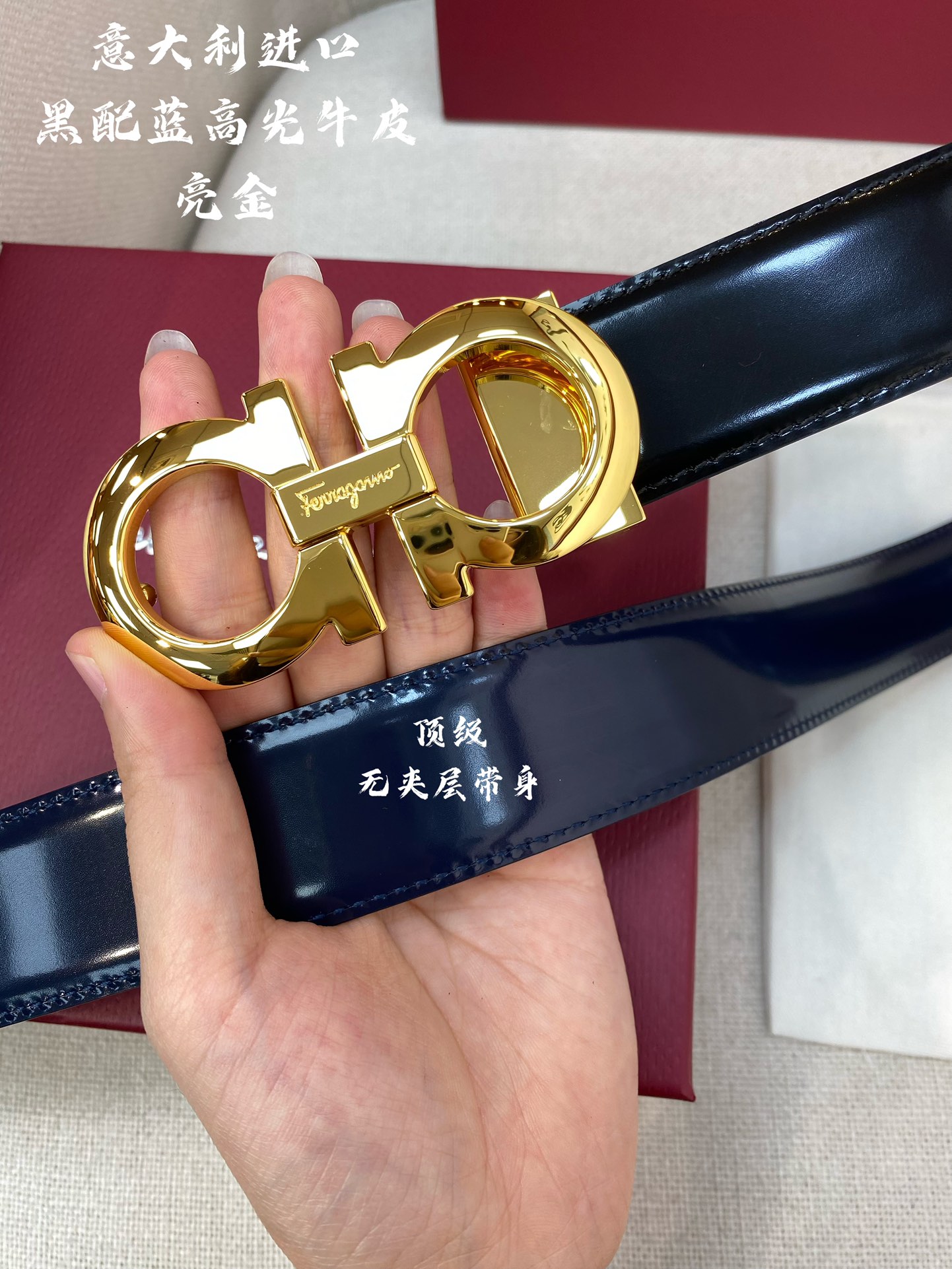 Ferragamo菲拉格慕NFC芯片扫码款正品尺寸3.5cm意大利原厂皮