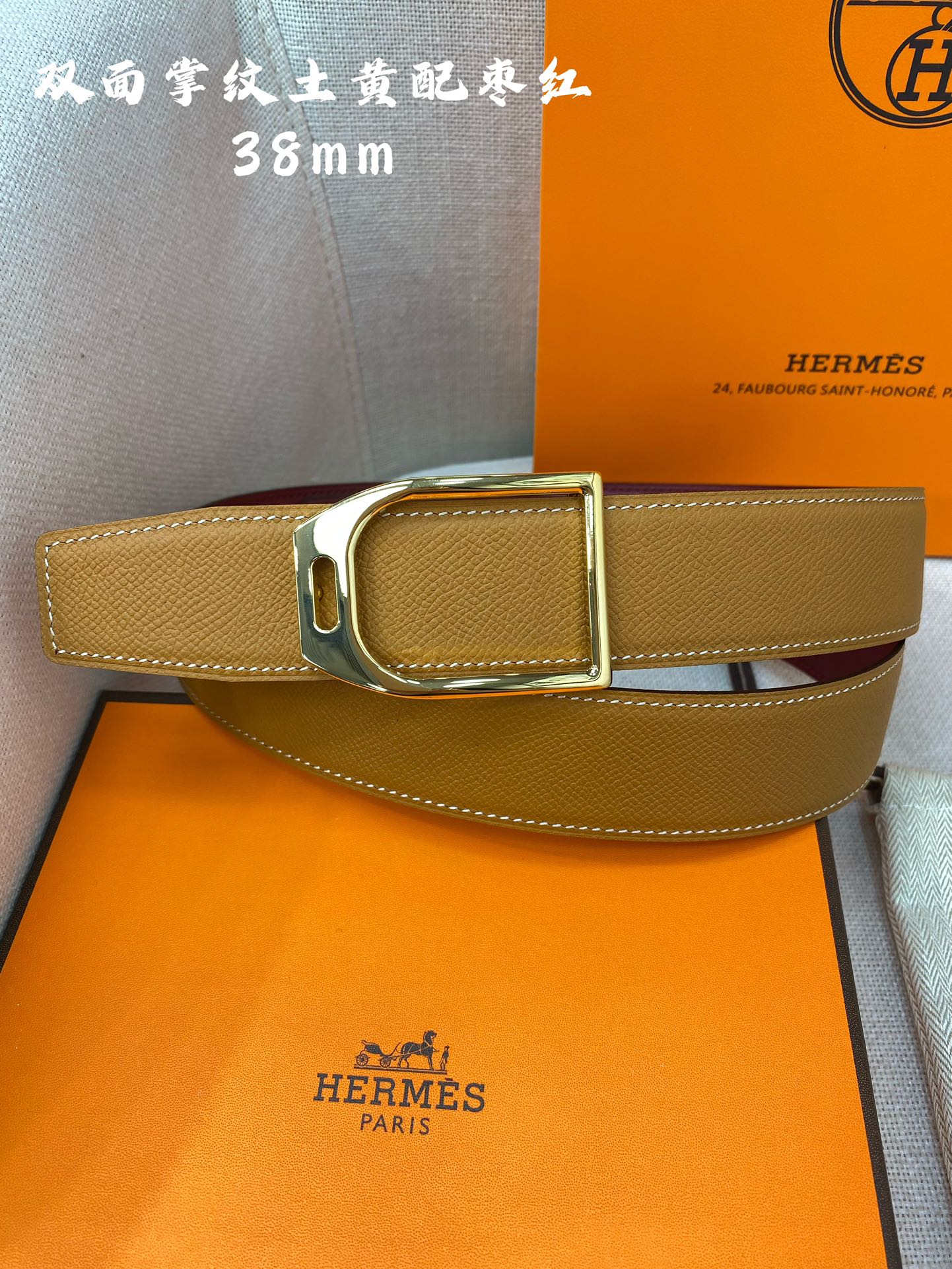 Hermes-38MM爱马仕专柜同步进epsom双面小牛皮精钢精品五金双面可用