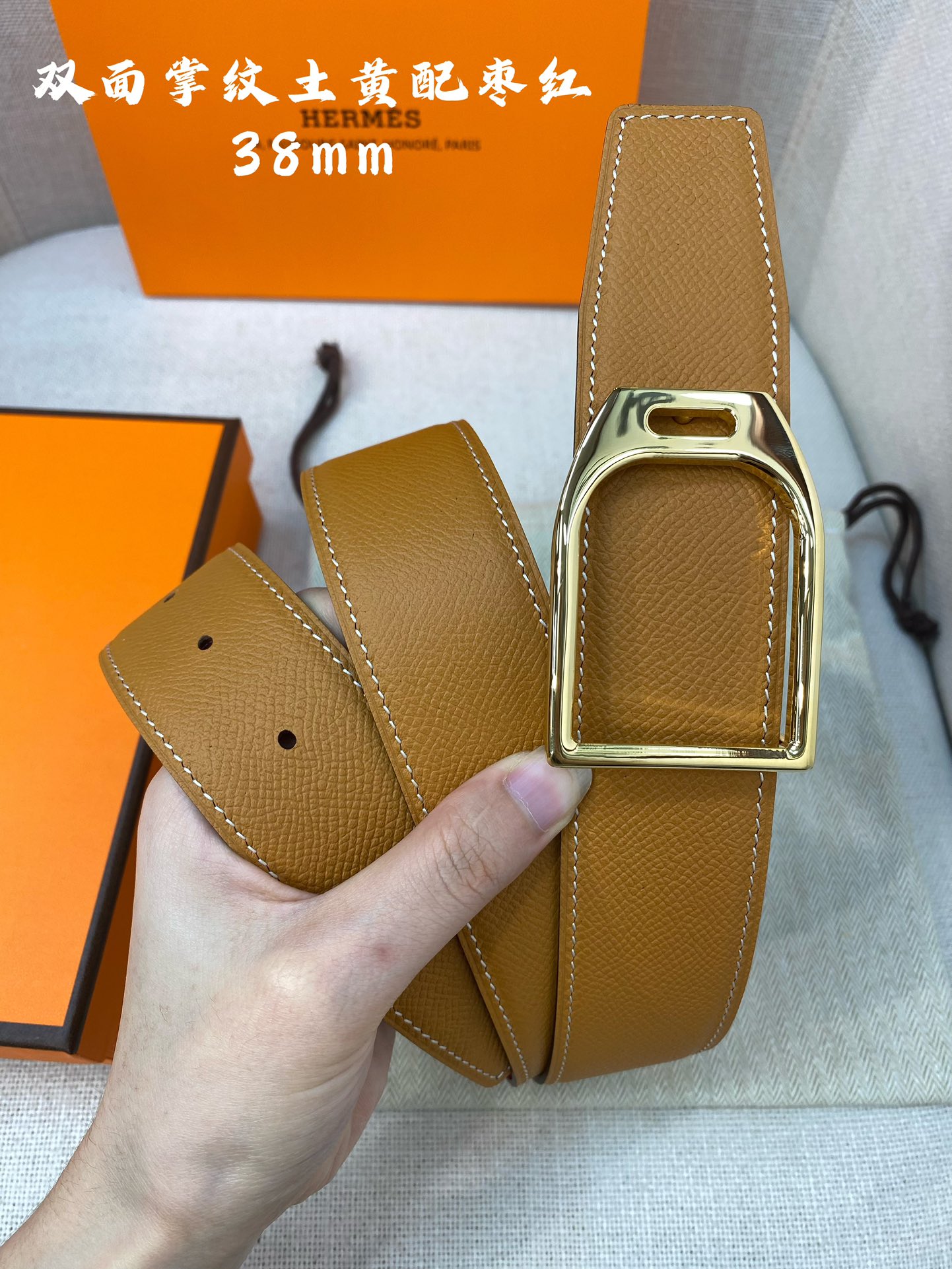 Hermes-38MM爱马仕专柜同步进epsom双面小牛皮精钢精品五金双面可用