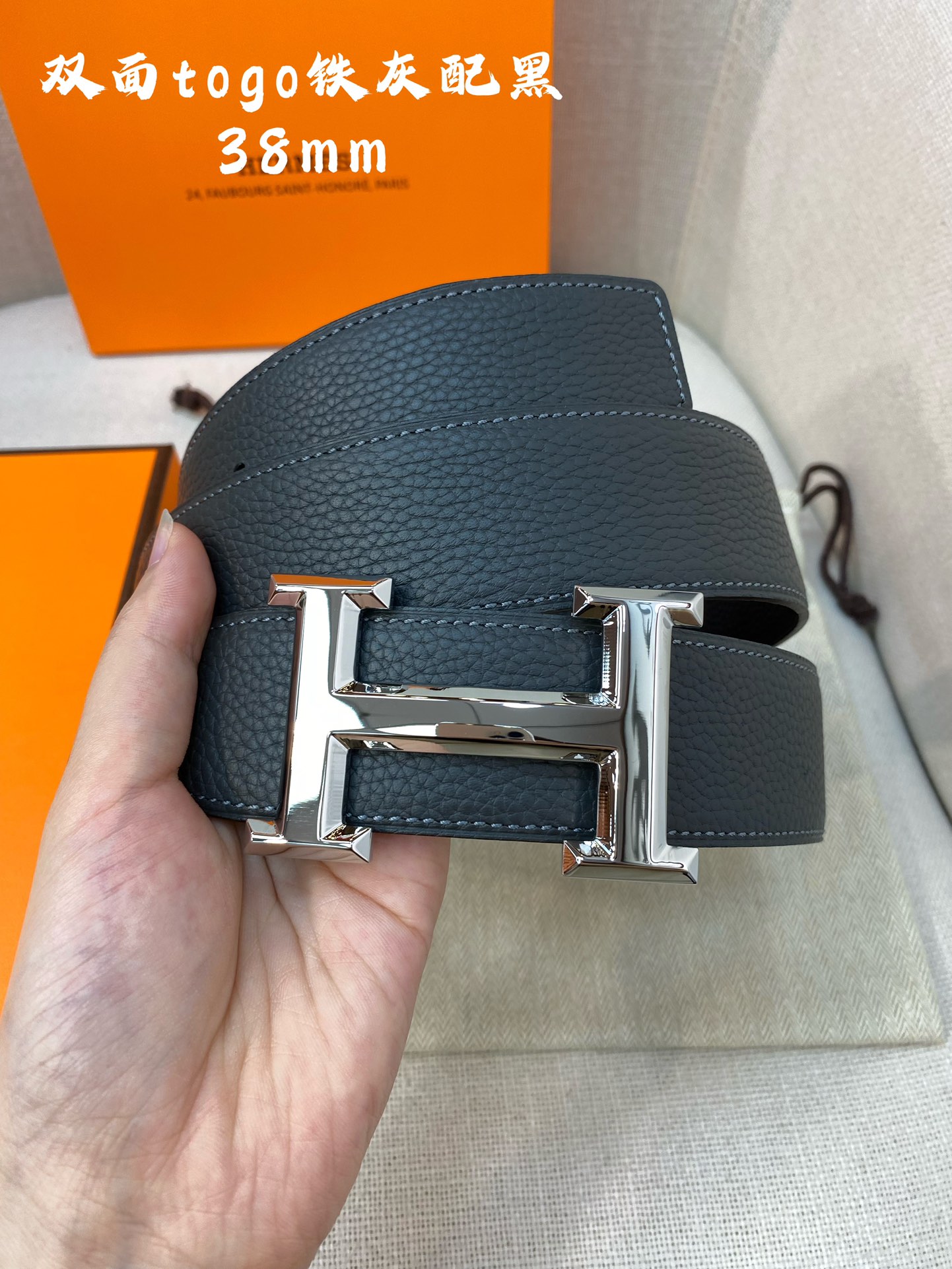 Hermes-HBELTBUCKLE&REVERSIBLELEATHERSTRAmm爱马仕专柜同步进口e