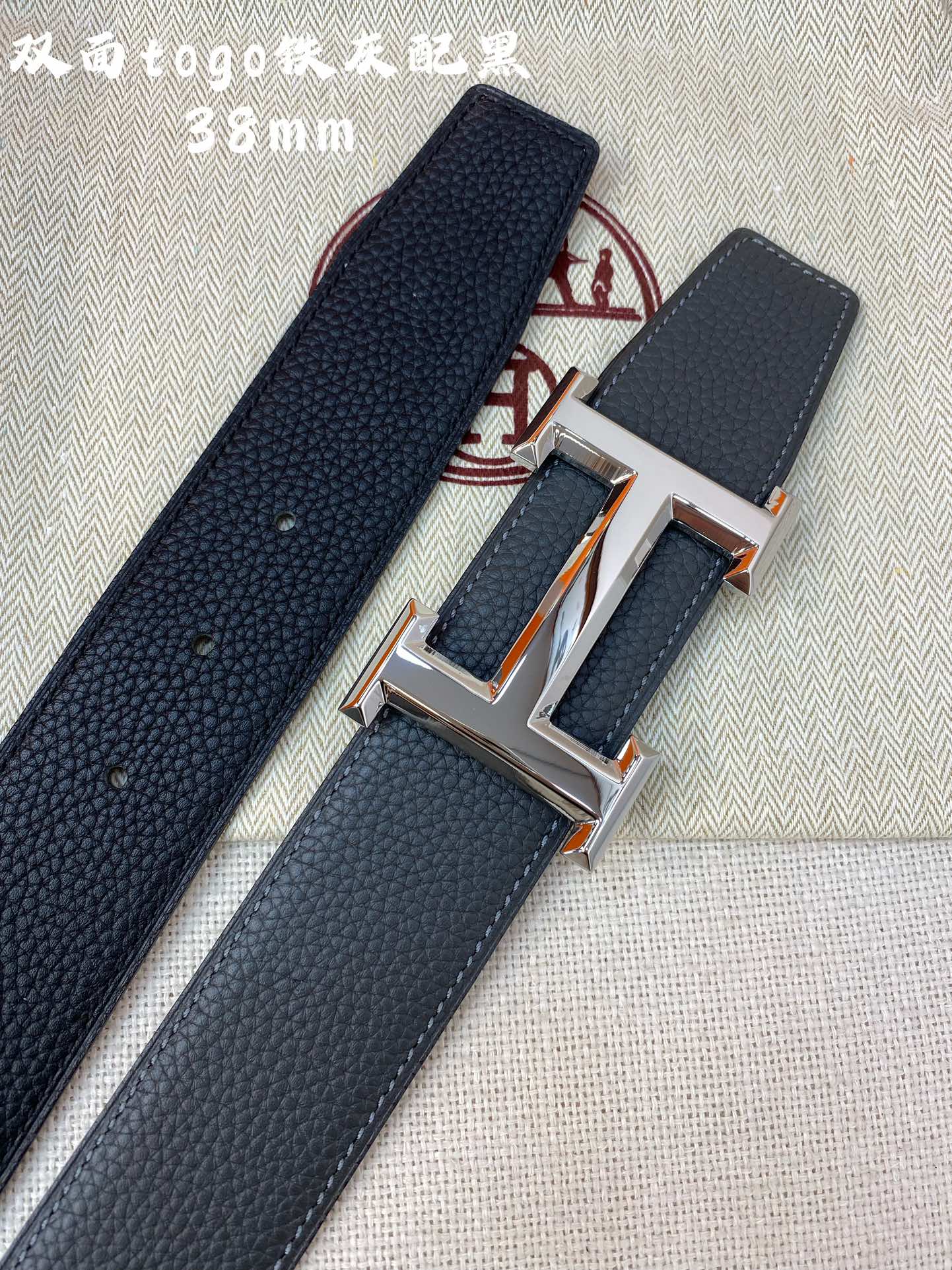 Hermes-HBELTBUCKLE&REVERSIBLELEATHERSTRAmm爱马仕专柜同步进口e