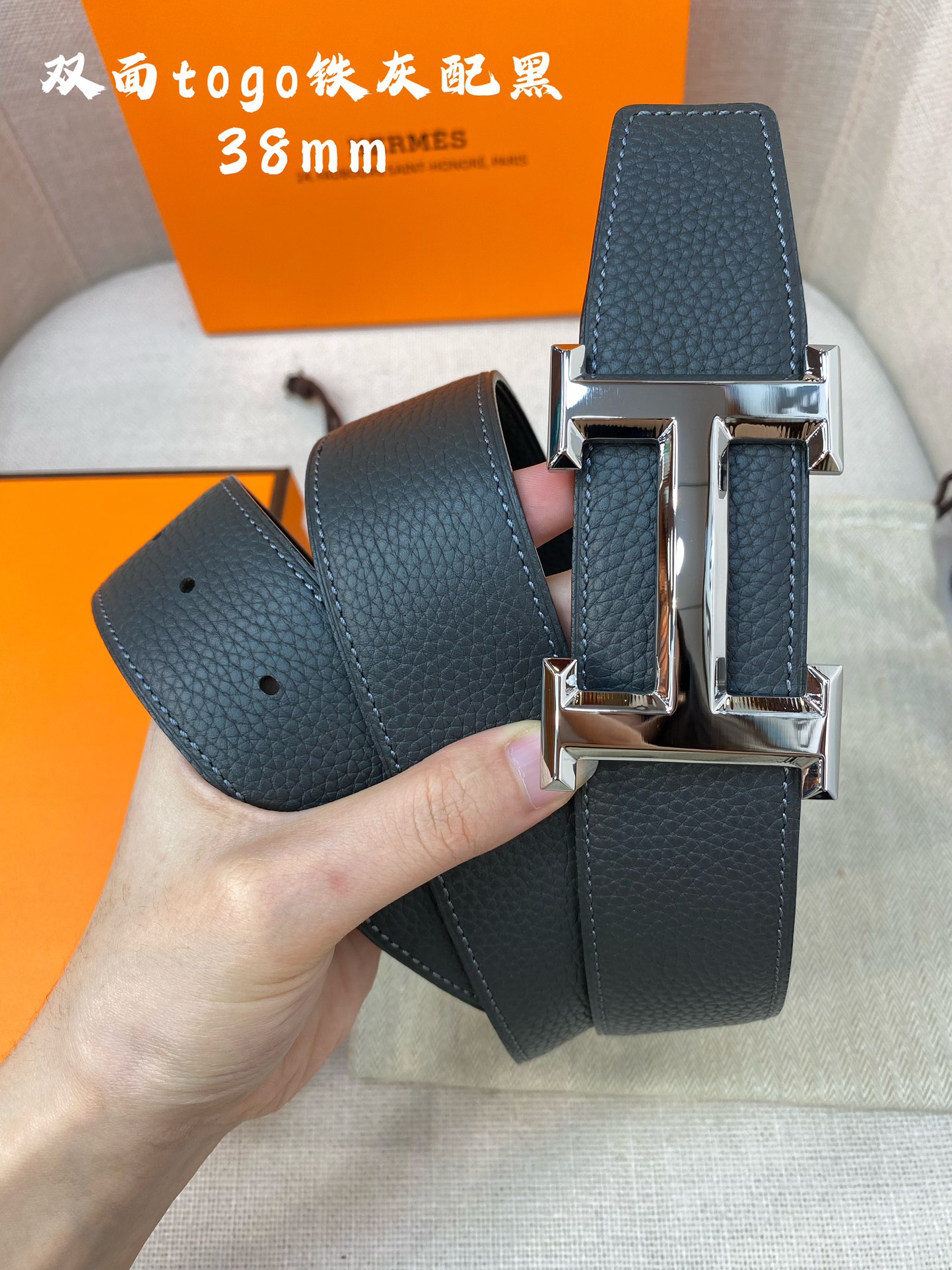 Hermes-HBELTBUCKLE&REVERSIBLELEATHERSTRAmm爱马仕专柜同步进口e