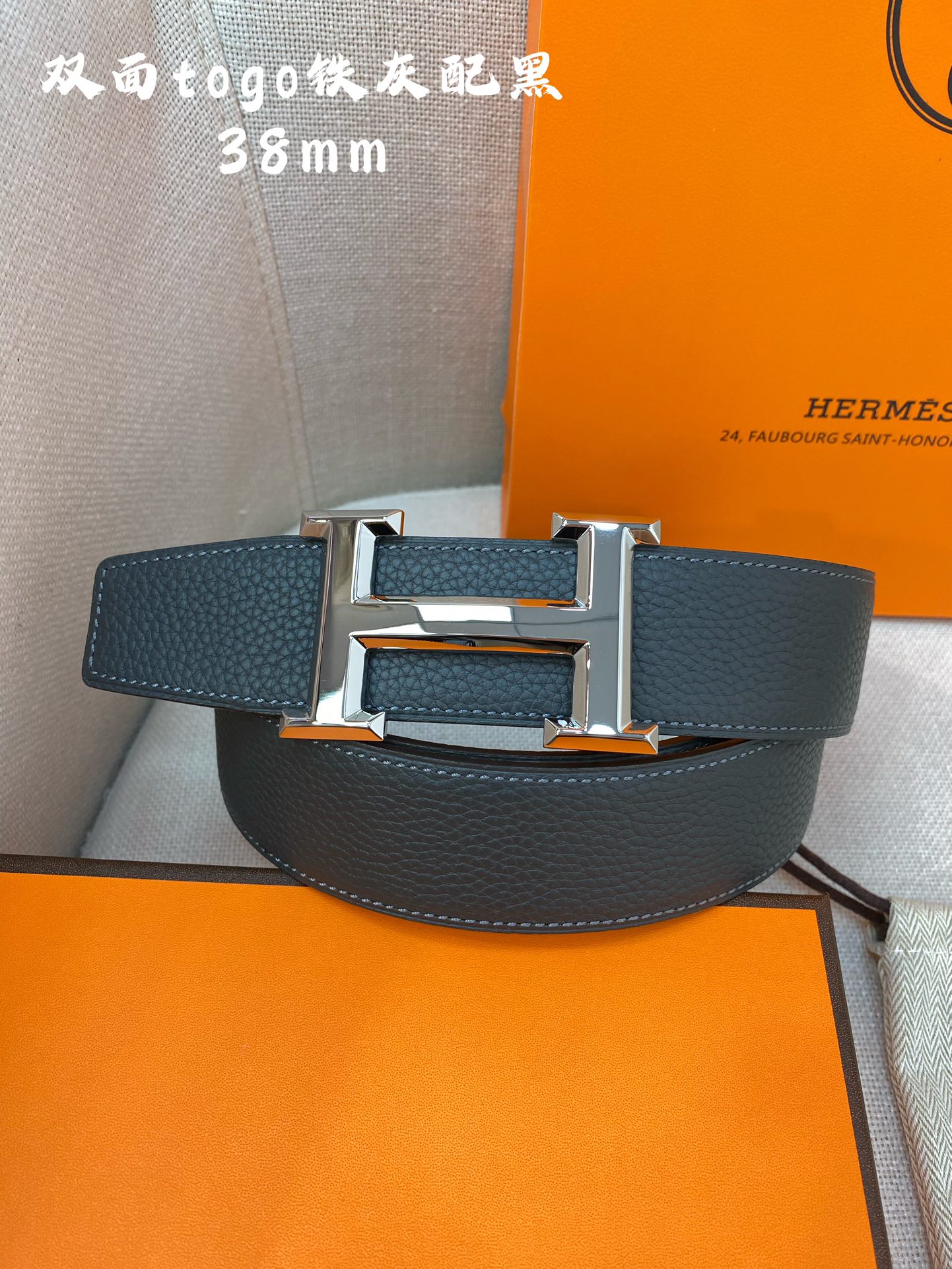 Hermes-HBELTBUCKLE&REVERSIBLELEATHERSTRAmm爱马仕专柜同步进口e