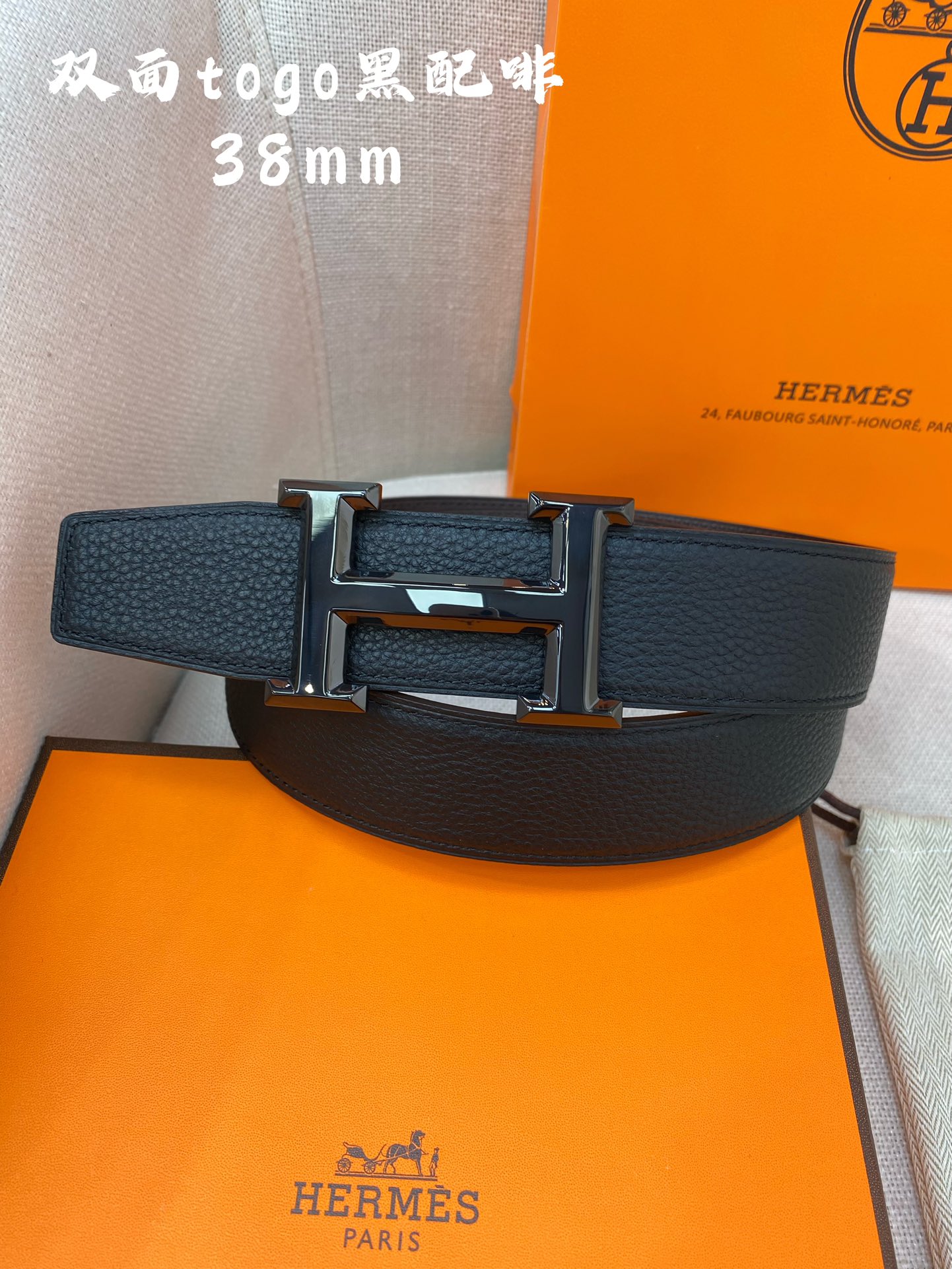 Hermes-HBELTBUCKLE&REVERSIBLELEATHERSTRAmm爱马仕专柜同步进口e