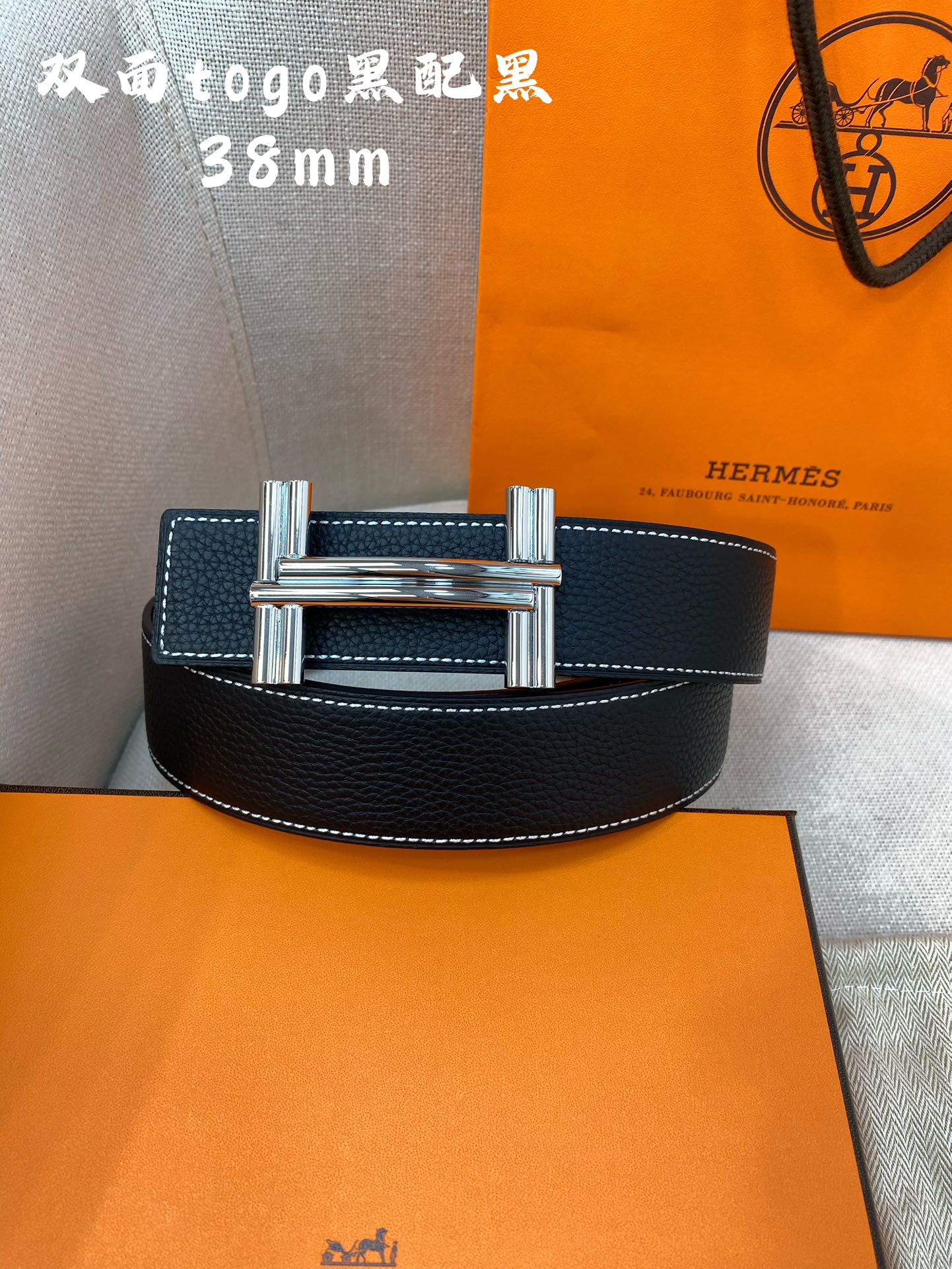Hermes-HBELTBUCKLE&REVERSIBLELEATHERSTRAmm爱马仕专柜同步进口e