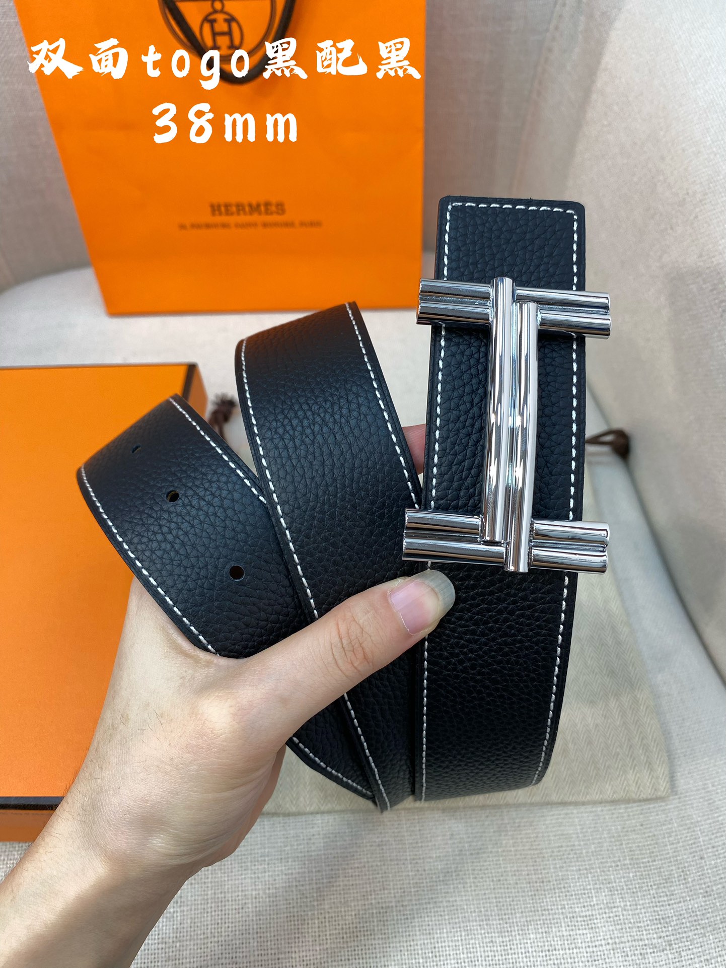 Hermes-HBELTBUCKLE&REVERSIBLELEATHERSTRAmm爱马仕专柜同步进口e