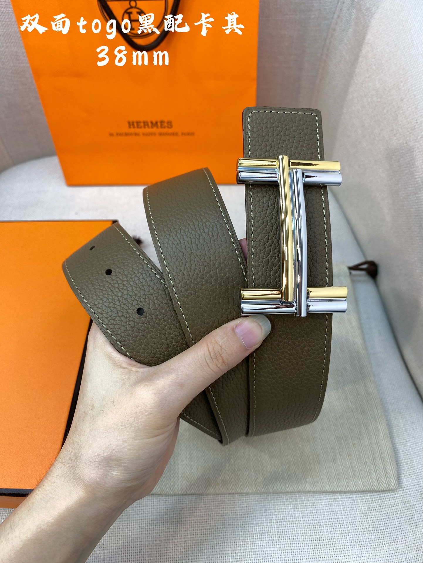 Hermes-HBELTBUCKLE&REVERSIBLELEATHERSTRAmm爱马仕专柜同步进口e