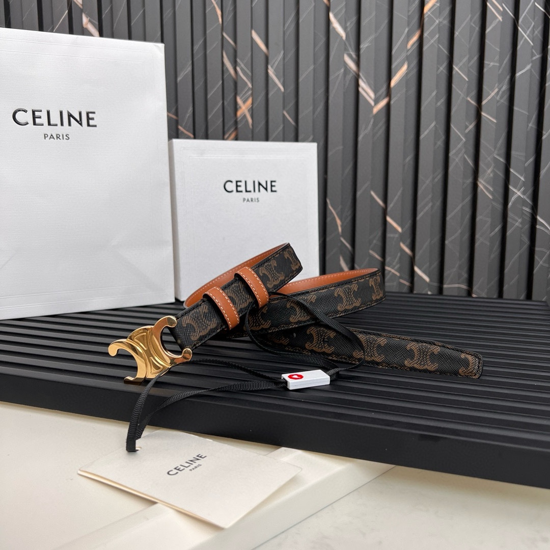 赛琳Celiness20新款凯旋门logo韩版时尚腰带皮带男士女士通用宽度2.5cm多色可选