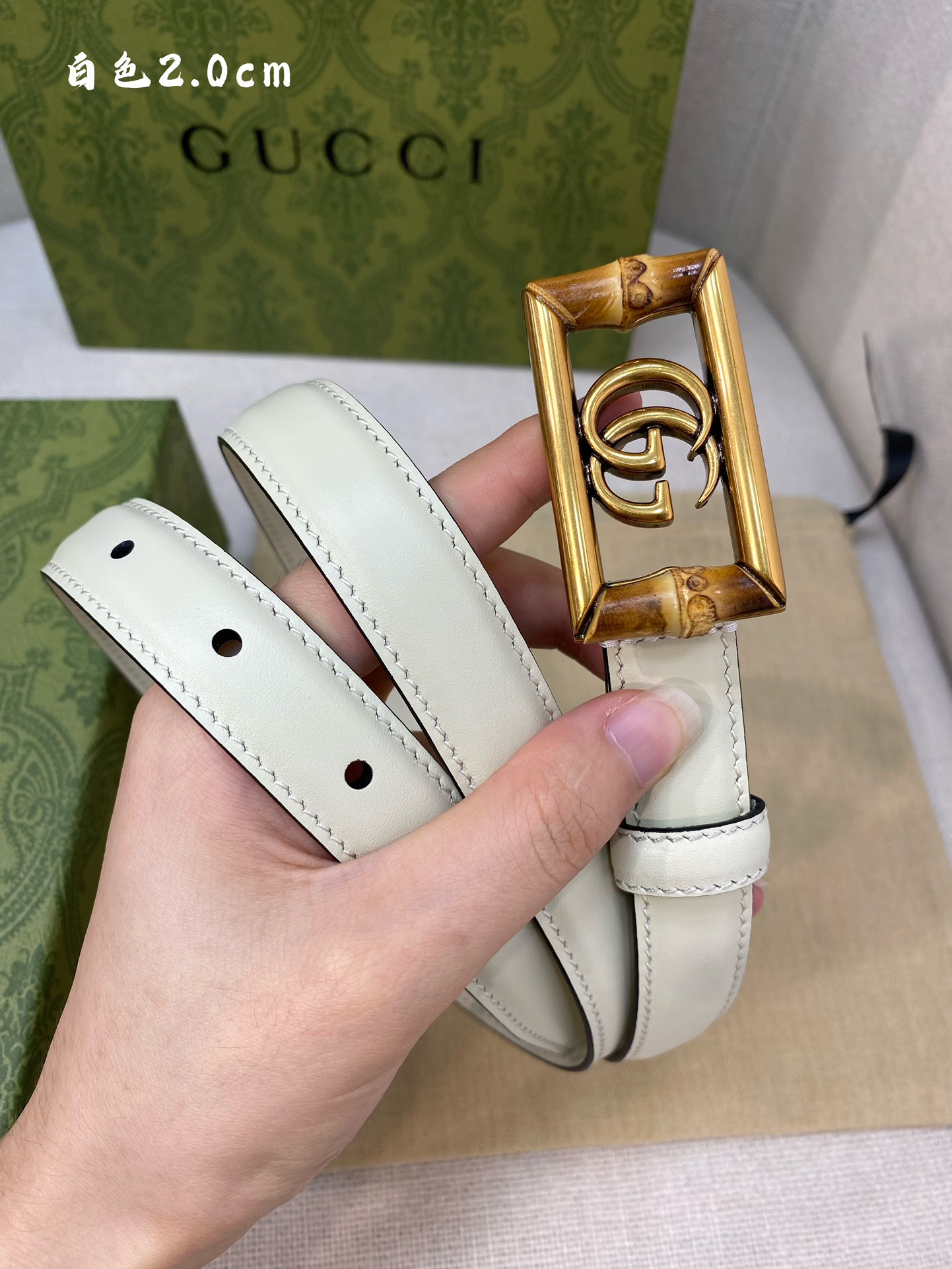 Gucci古奇官网经典正品规格2.0cm原版品质头层小牛皮搭配进口底