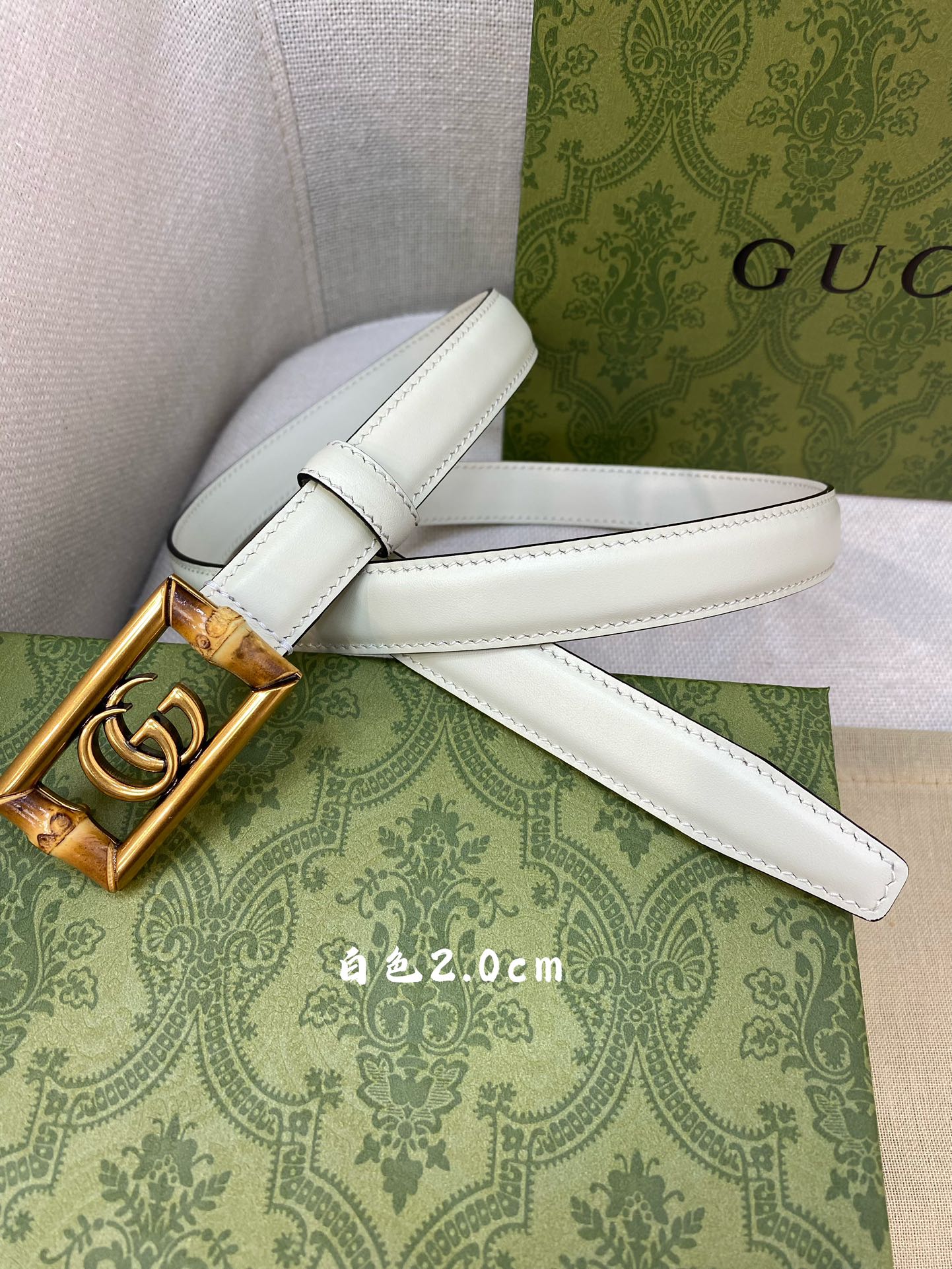 Gucci古奇官网经典正品规格2.0cm原版品质头层小牛皮搭配进口底