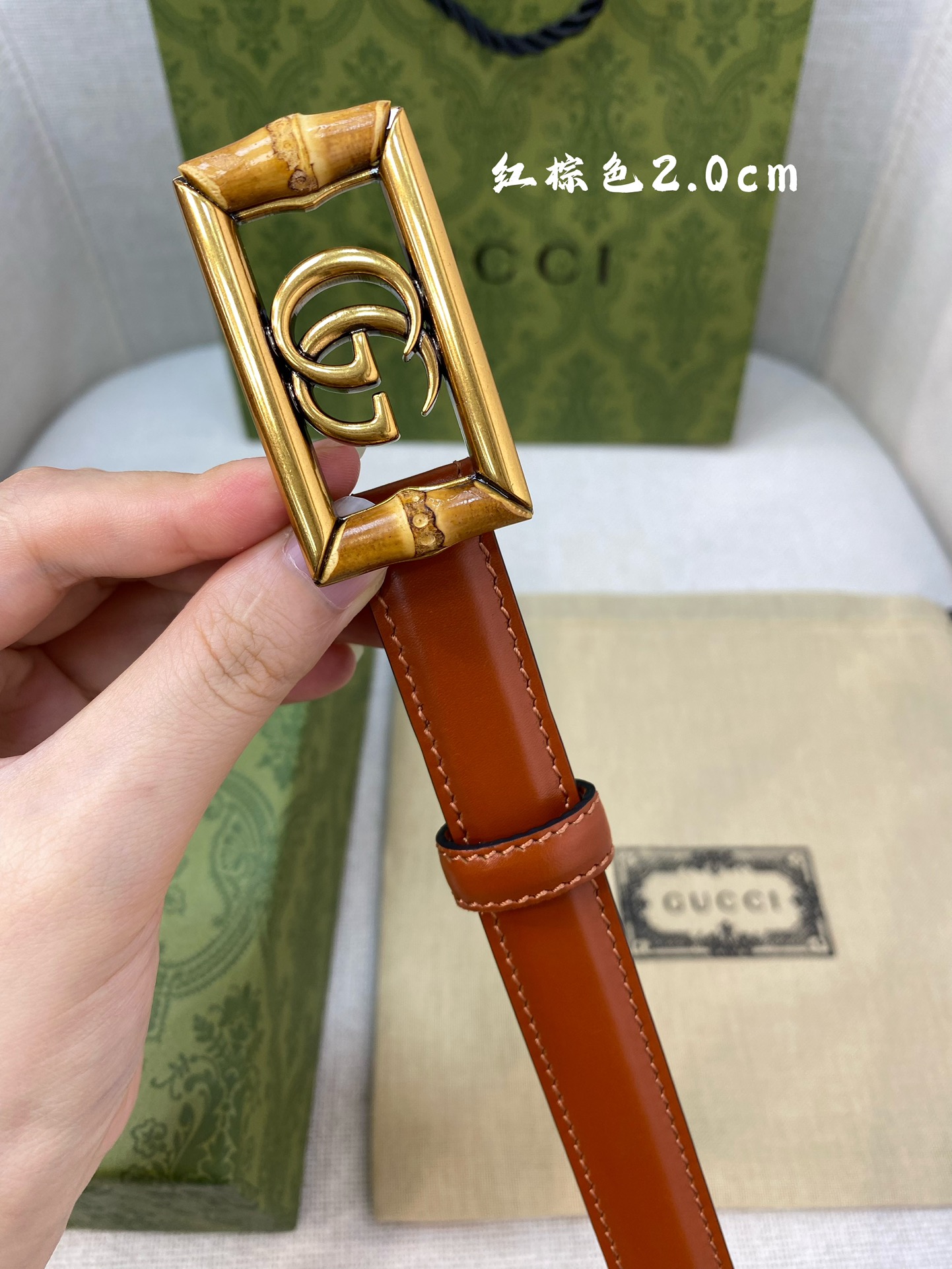 Gucci古奇官网经典正品规格2.0cm原版品质头层小牛皮搭配进口底