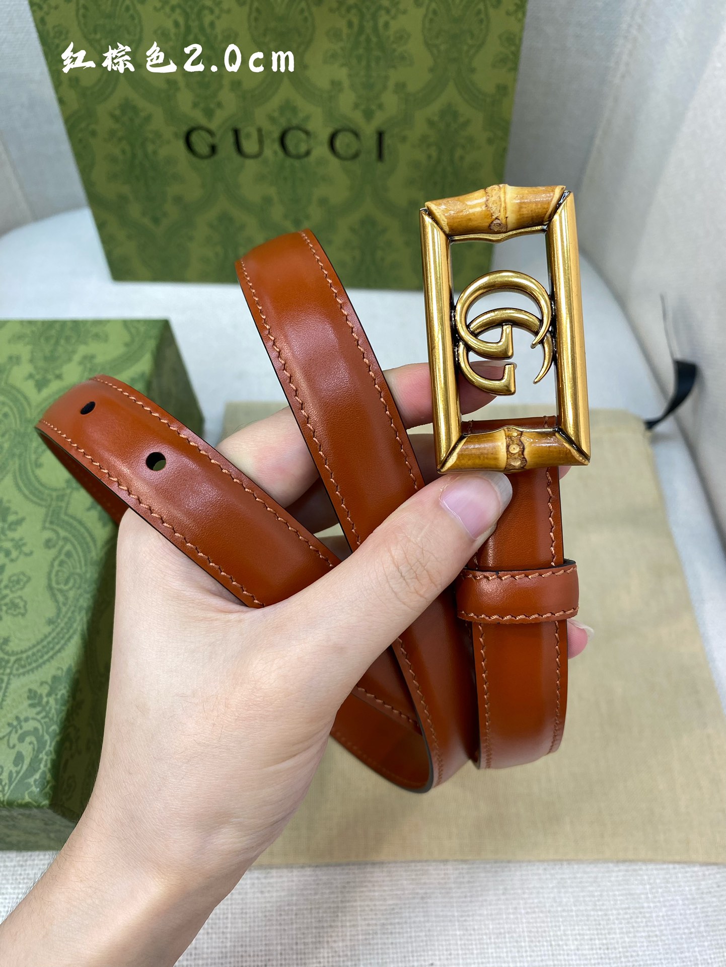 Gucci古奇官网经典正品规格2.0cm原版品质头层小牛皮搭配进口底