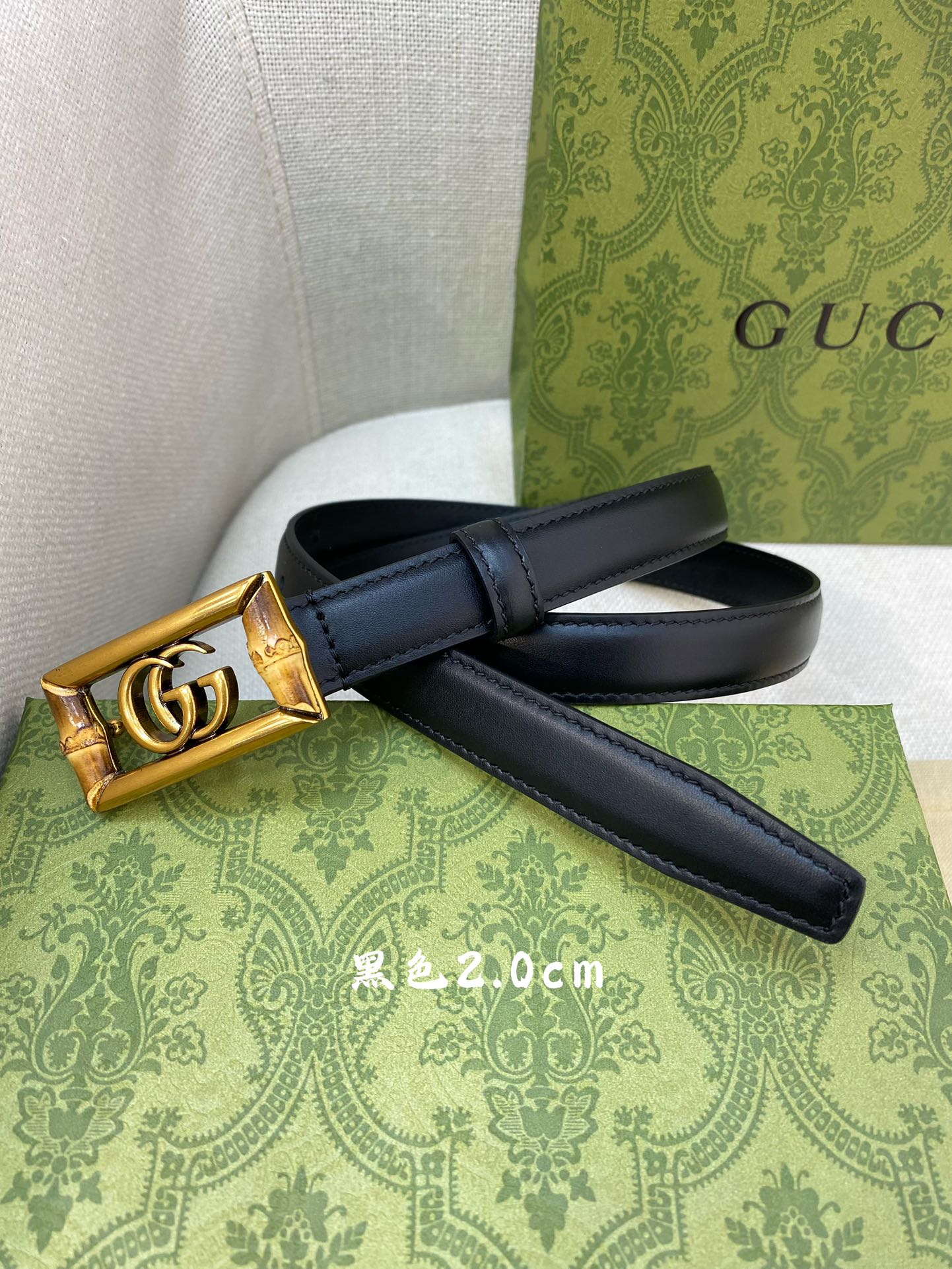 Gucci古奇官网经典正品规格2.0cm原版品质头层小牛皮搭配进口底