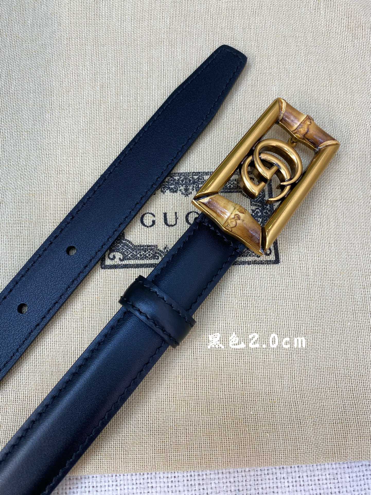 Gucci古奇官网经典正品规格2.0cm原版品质头层小牛皮搭配进口底