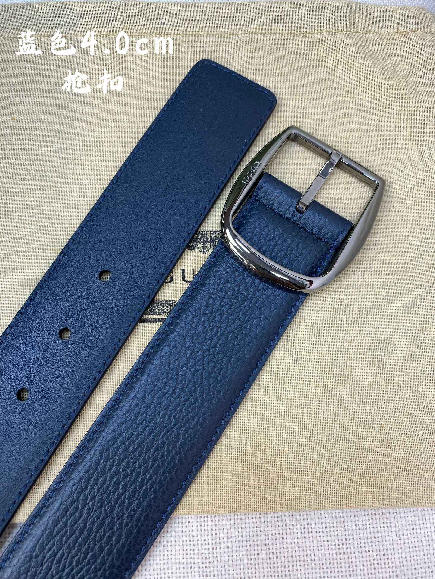 Gucci古奇官网经典正品规格40mm原版品质粗纹荔枝皮针扣休闲经典款