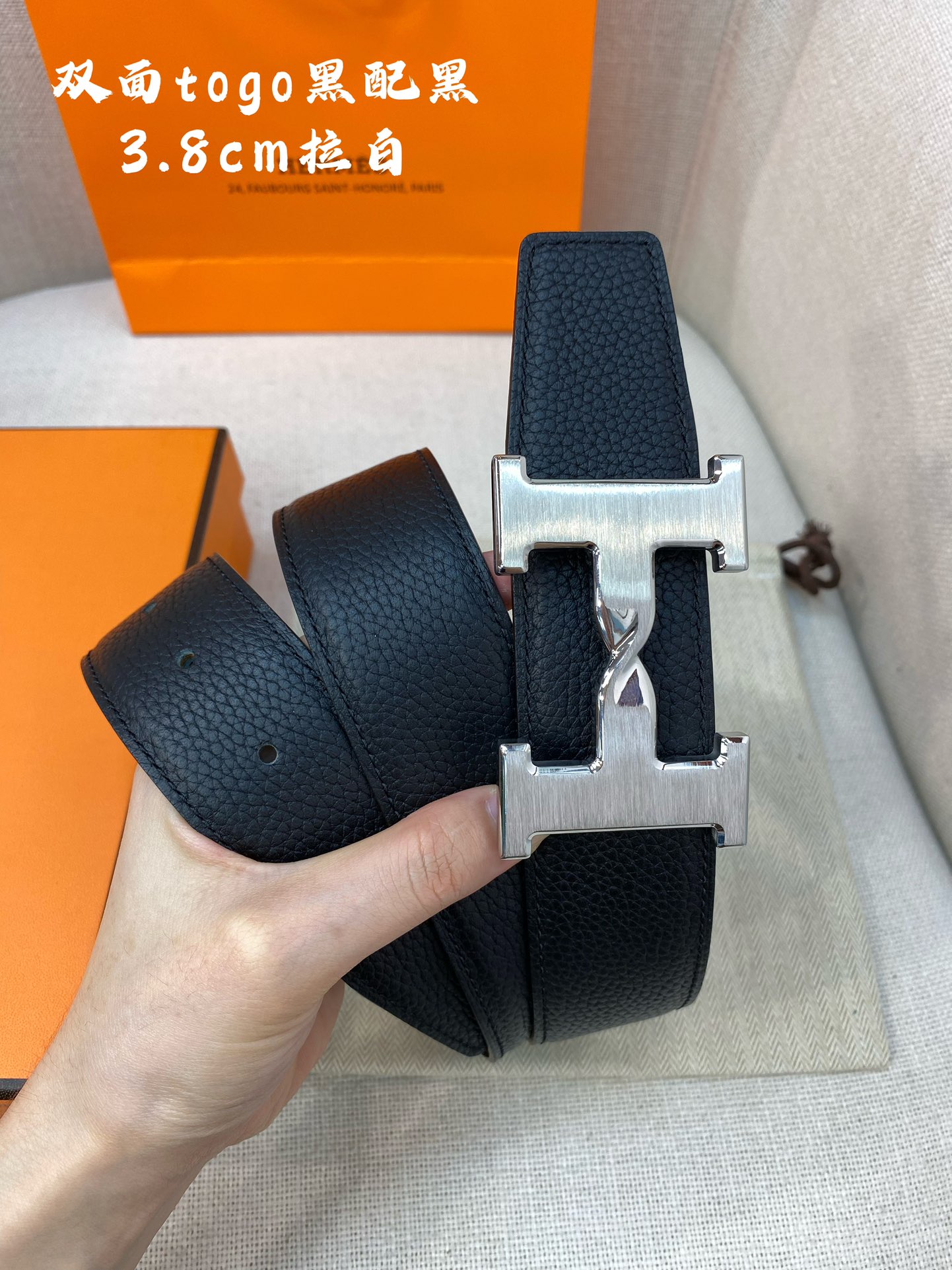 Hermes-HBELTBUCKLE&REVERSIBLELEATHERSTRAmm爱马仕专柜同步进口e