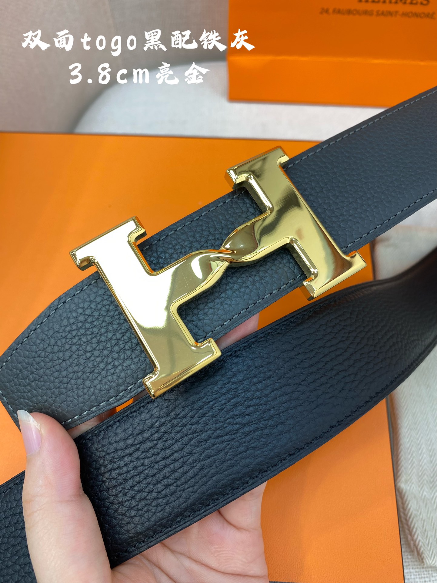 Hermes-HBELTBUCKLE&REVERSIBLELEATHERSTRAmm爱马仕专柜同步进口e