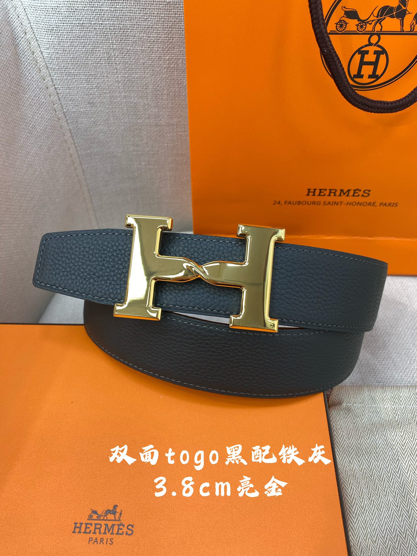 Hermes-HBELTBUCKLE&REVERSIBLELEATHERSTRAmm爱马仕专柜同步进口e