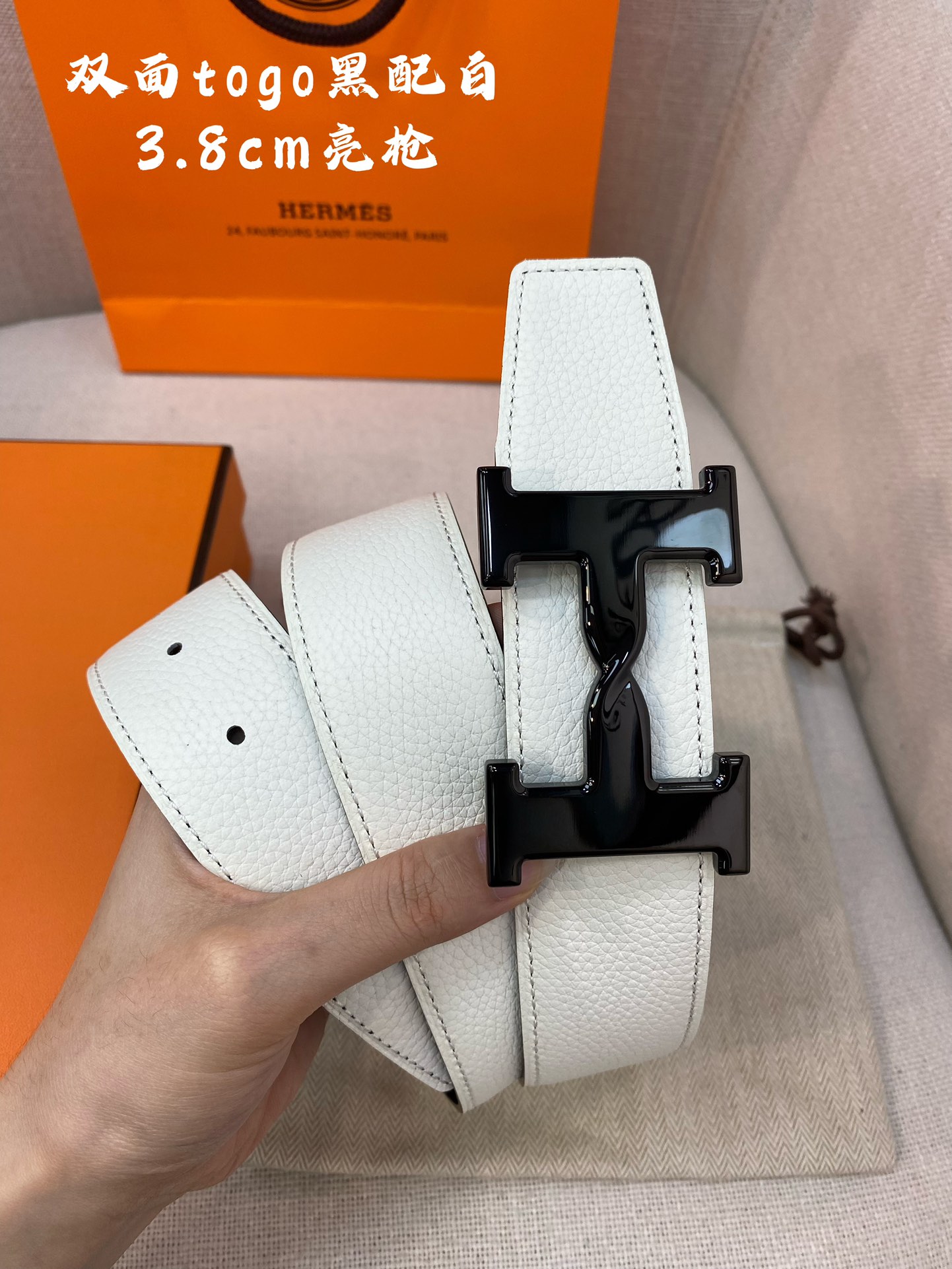 Hermes-HBELTBUCKLE&REVERSIBLELEATHERSTRAmm爱马仕专柜同步进口e