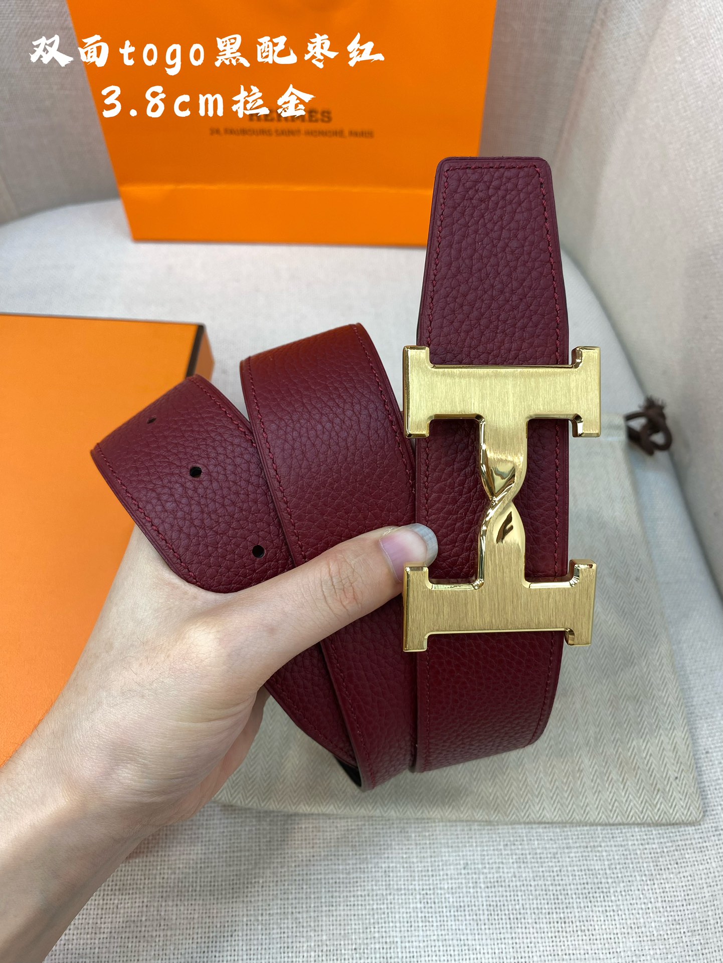 Hermes-HBELTBUCKLE&REVERSIBLELEATHERSTRAmm爱马仕专柜同步进口e