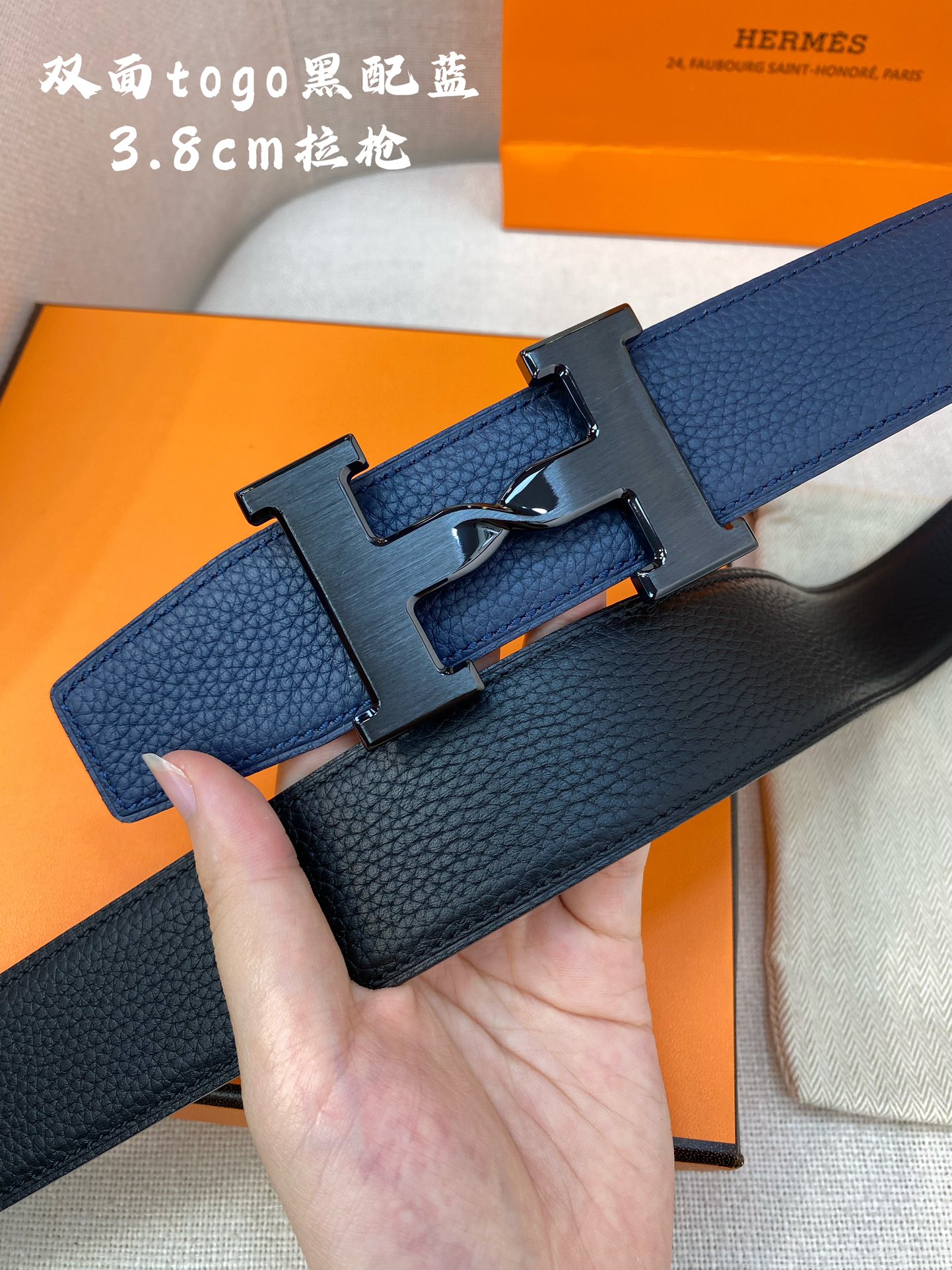 Hermes-HBELTBUCKLE&REVERSIBLELEATHERSTRAmm爱马仕专柜同步进口e