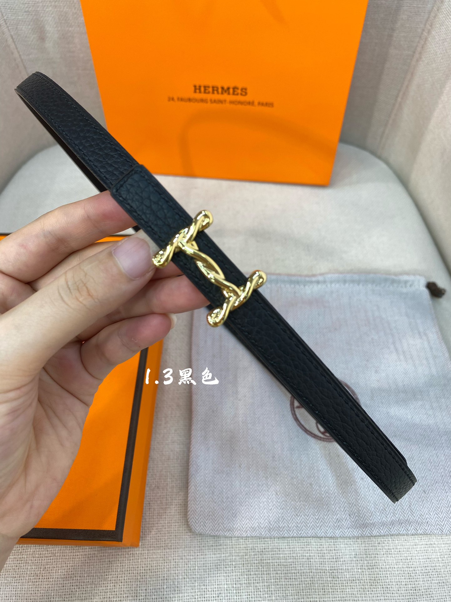 官网同步-hermes-Glenan皮帶扣&雙面皮腰帶13MM鍍鈀金属皮带扣小牛皮双面腰带