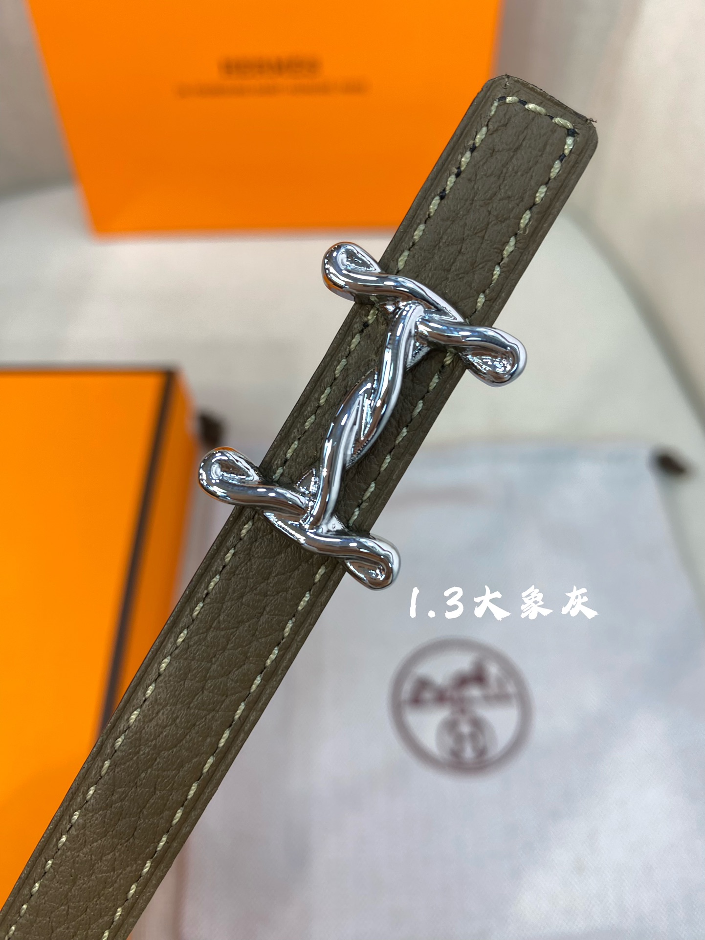 官网同步-hermes-Glenan皮帶扣&雙面皮腰帶13MM鍍鈀金属皮带扣小牛皮双面腰带