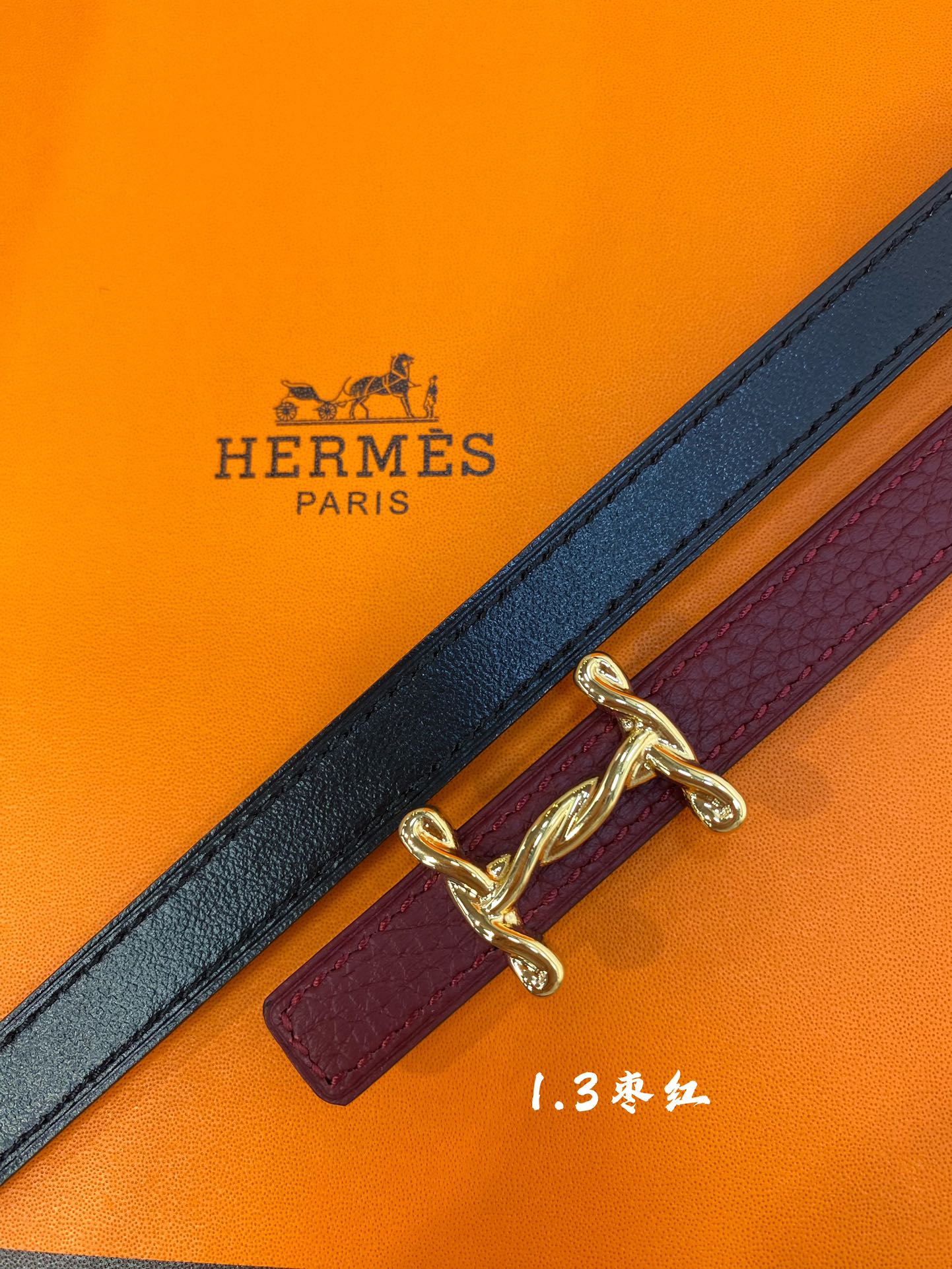 官网同步-hermes-Glenan皮帶扣&雙面皮腰帶13MM鍍鈀金属皮带扣小牛皮双面腰带