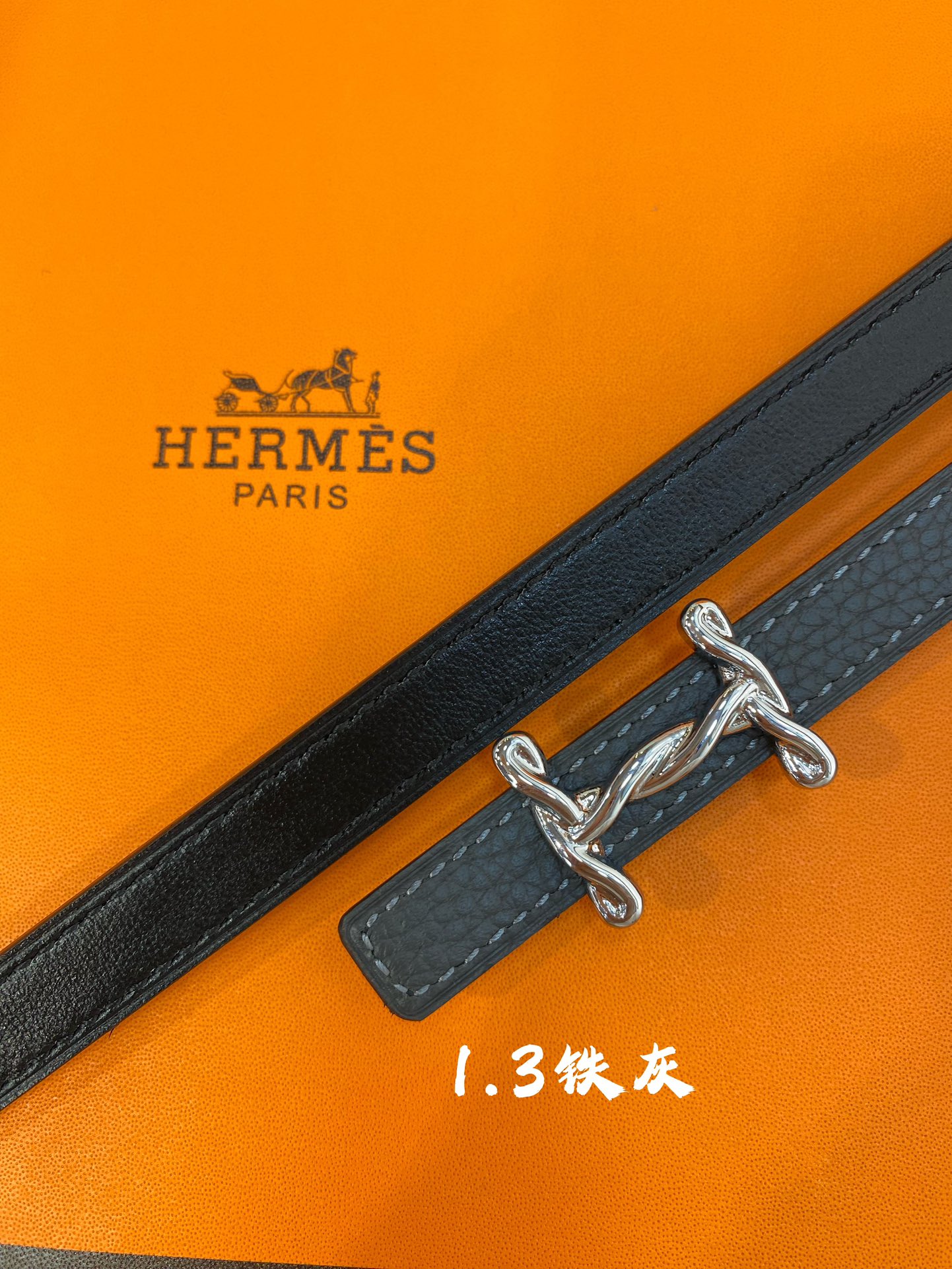 官网同步-hermes-Glenan皮帶扣&雙面皮腰帶13MM鍍鈀金属皮带扣小牛皮双面腰带