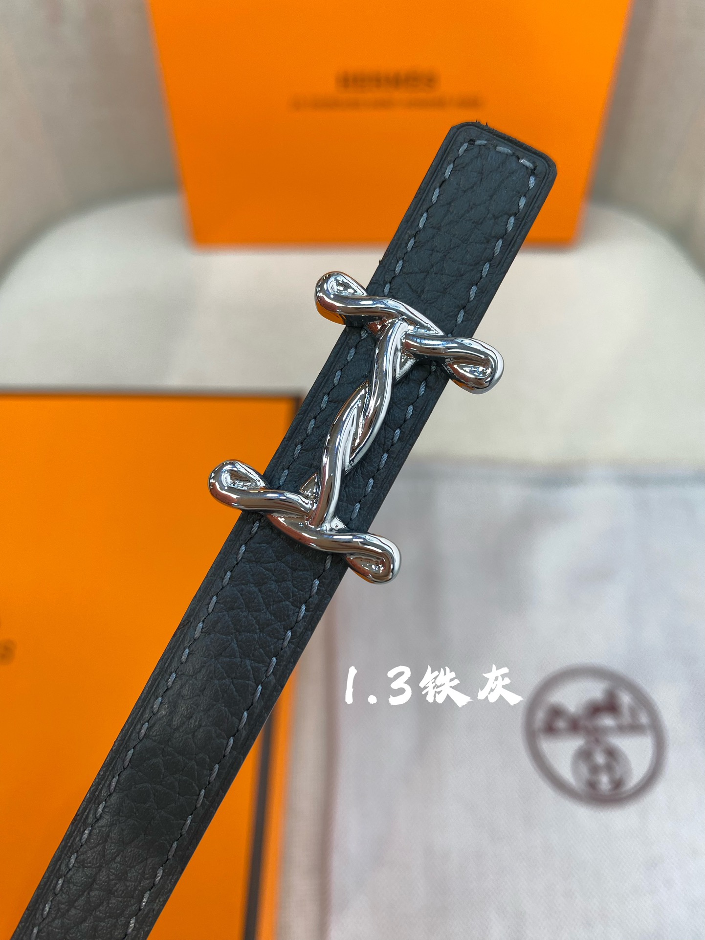 官网同步-hermes-Glenan皮帶扣&雙面皮腰帶13MM鍍鈀金属皮带扣小牛皮双面腰带