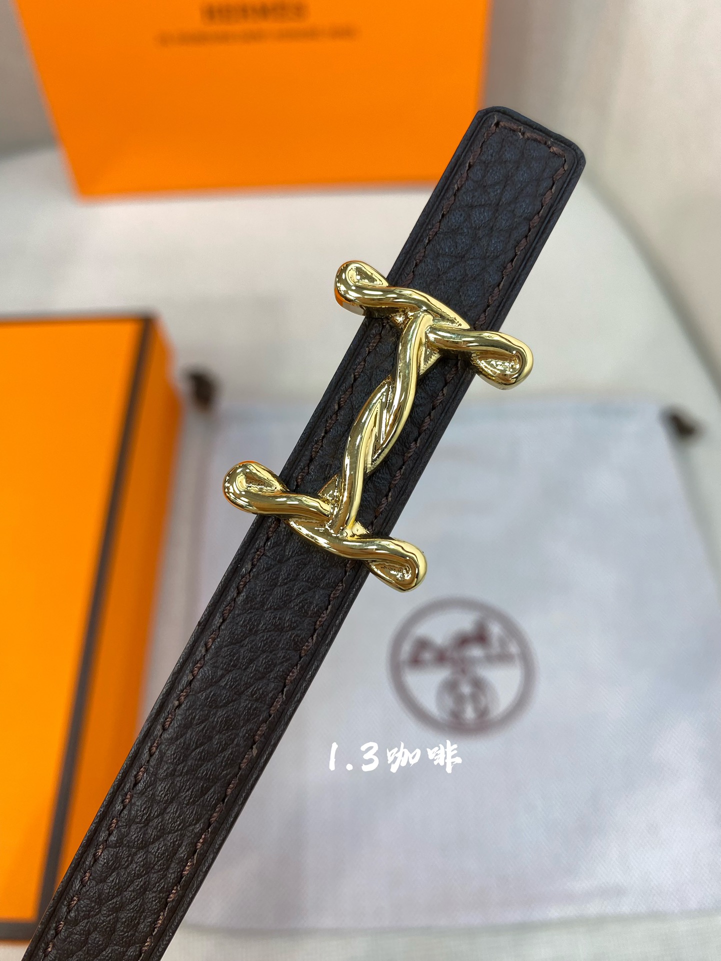 官网同步-hermes-Glenan皮帶扣&雙面皮腰帶13MM鍍鈀金属皮带扣小牛皮双面腰带