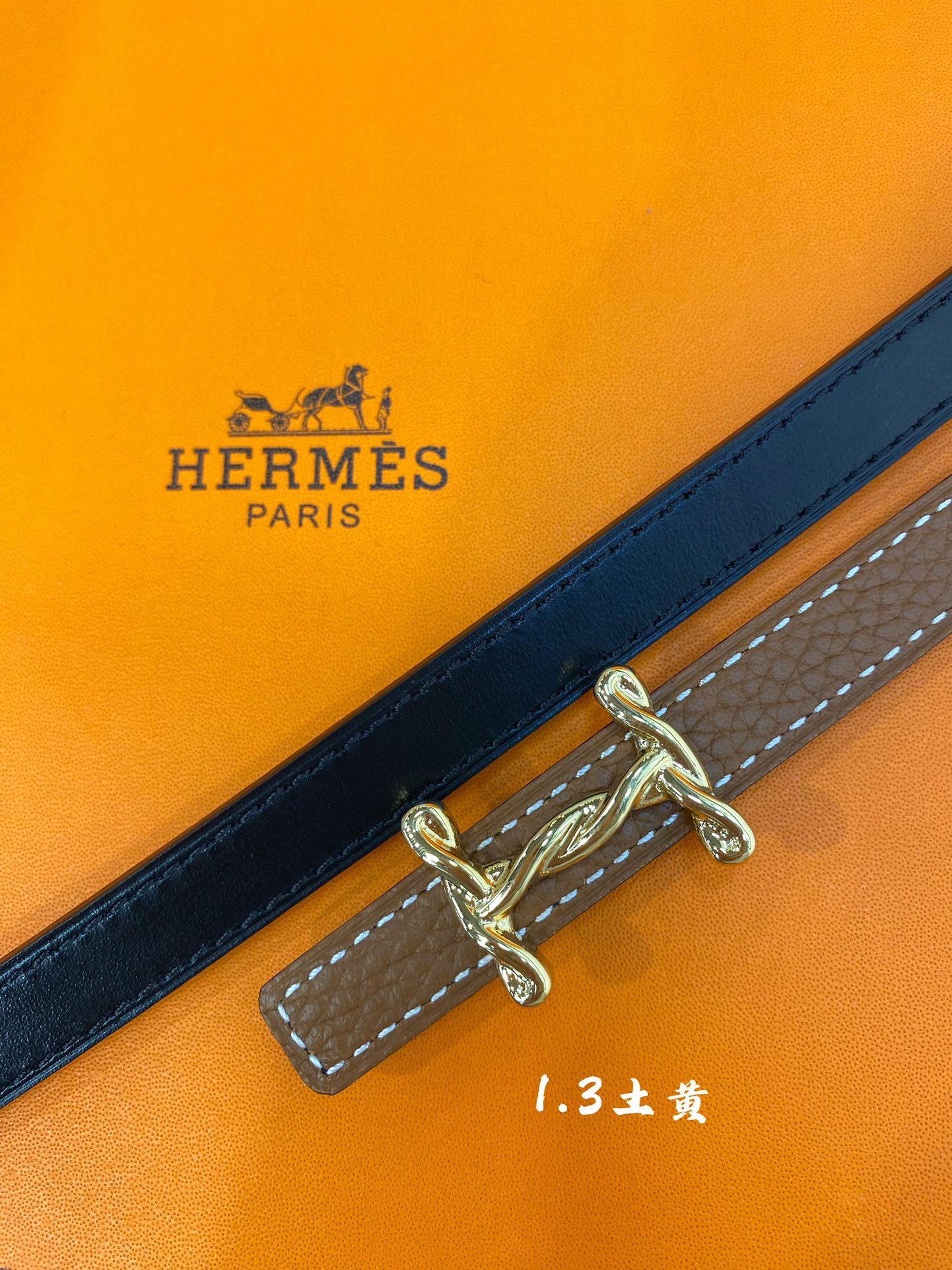 官网同步-hermes-Glenan皮帶扣&雙面皮腰帶13MM鍍鈀金属皮带扣小牛皮双面腰带