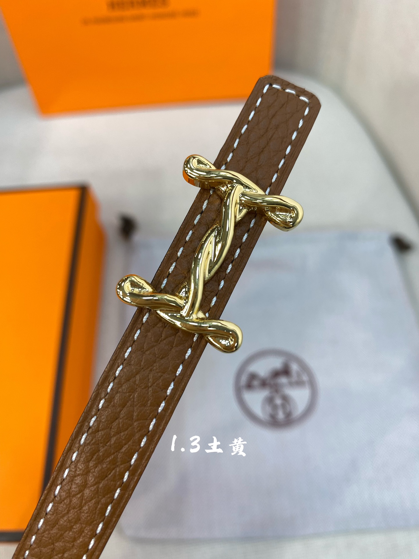 官网同步-hermes-Glenan皮帶扣&雙面皮腰帶13MM鍍鈀金属皮带扣小牛皮双面腰带