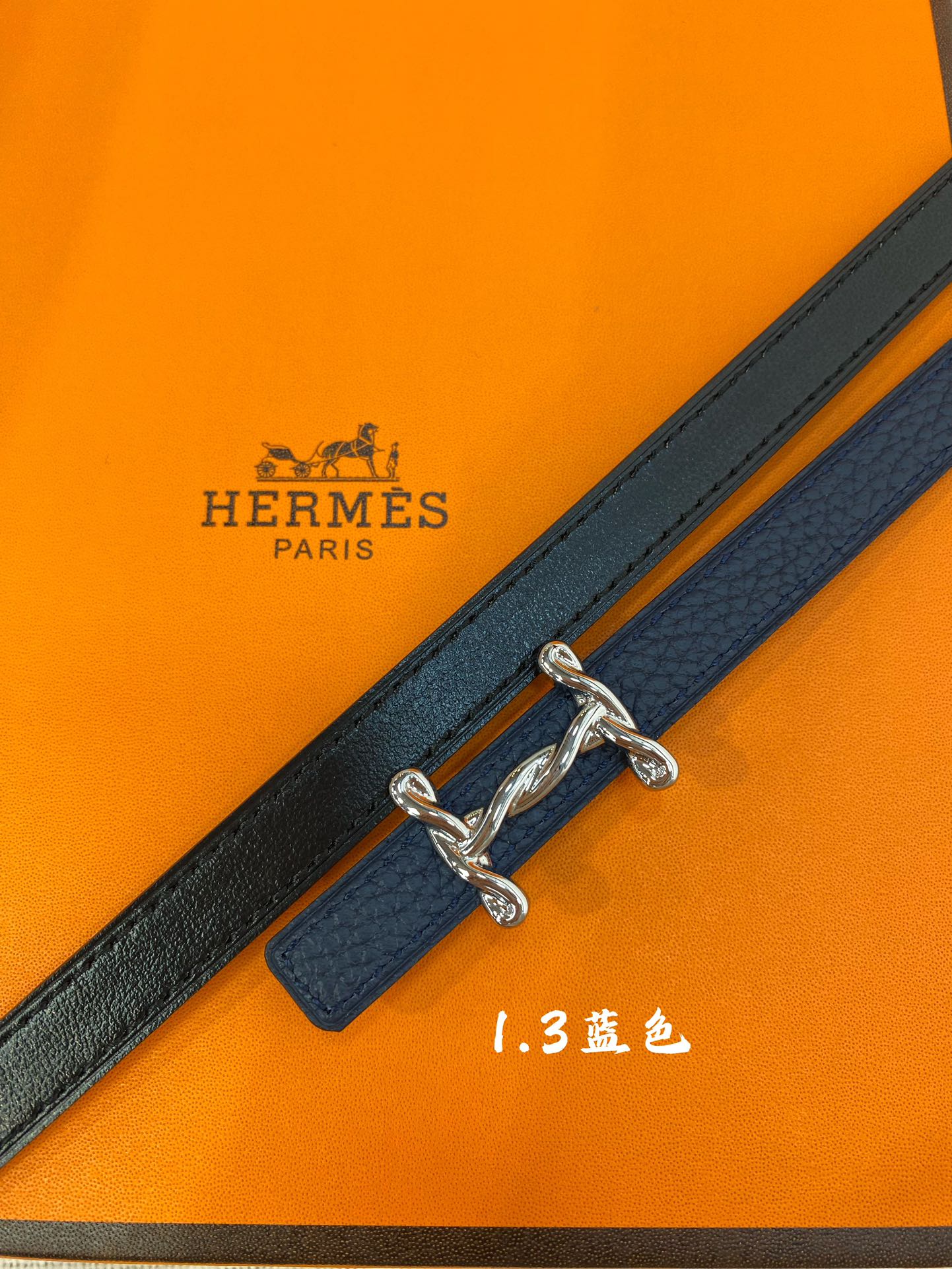 官网同步-hermes-Glenan皮帶扣&雙面皮腰帶13MM鍍鈀金属皮带扣小牛皮双面腰带