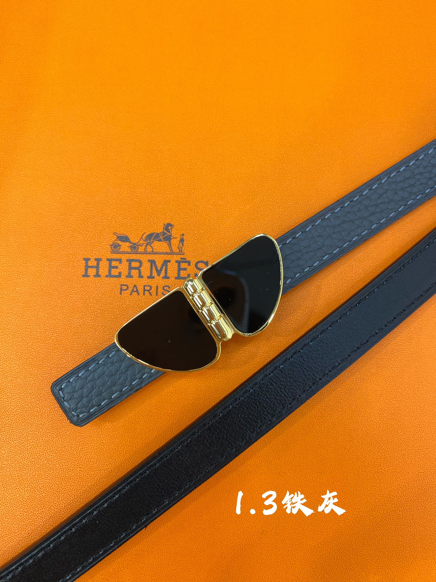 官网同步-hermes-Glenan皮帶扣&雙面皮腰帶13MM鍍鈀金属皮带扣小牛皮双面腰带