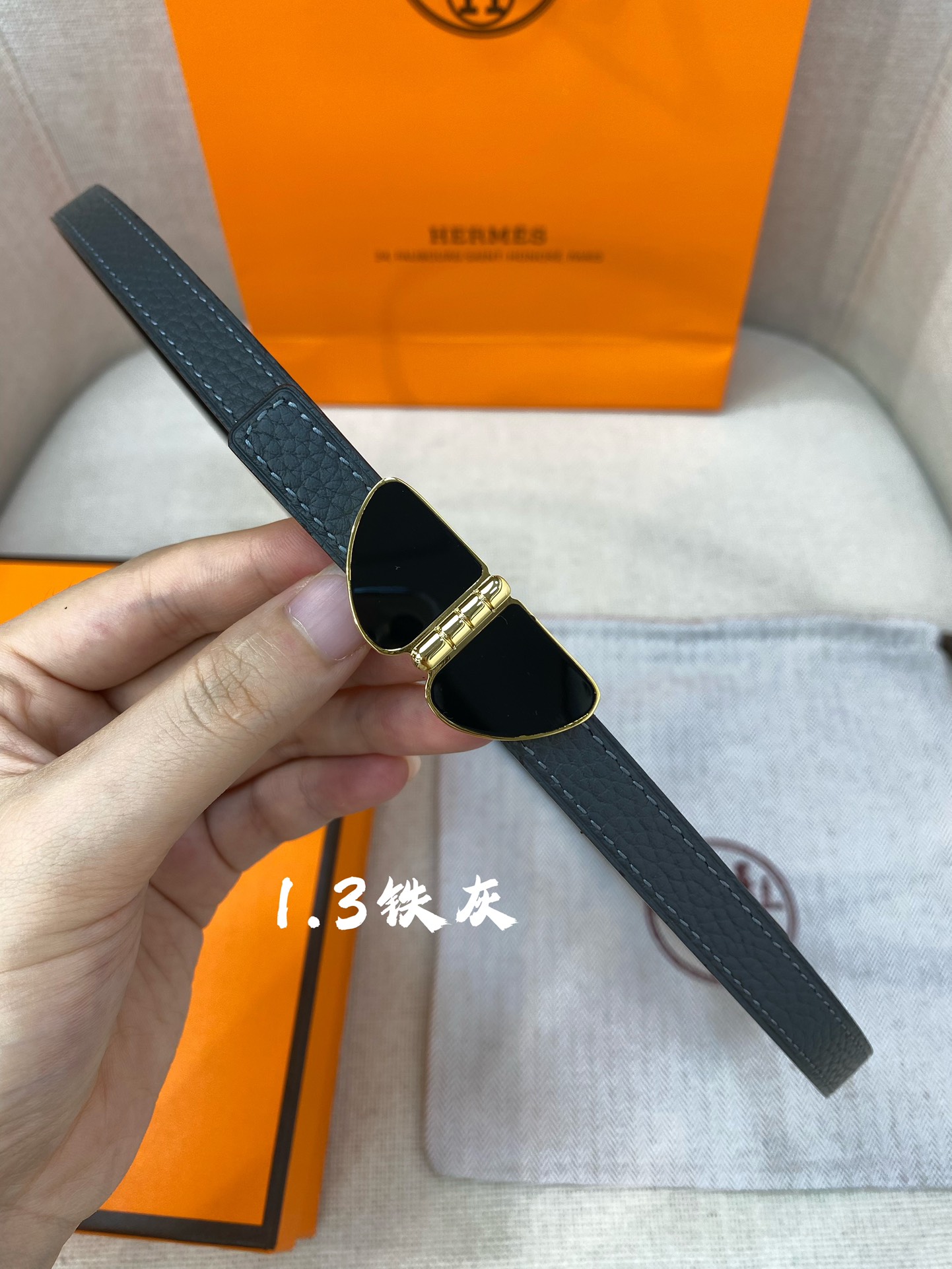 官网同步-hermes-Glenan皮帶扣&雙面皮腰帶13MM鍍鈀金属皮带扣小牛皮双面腰带